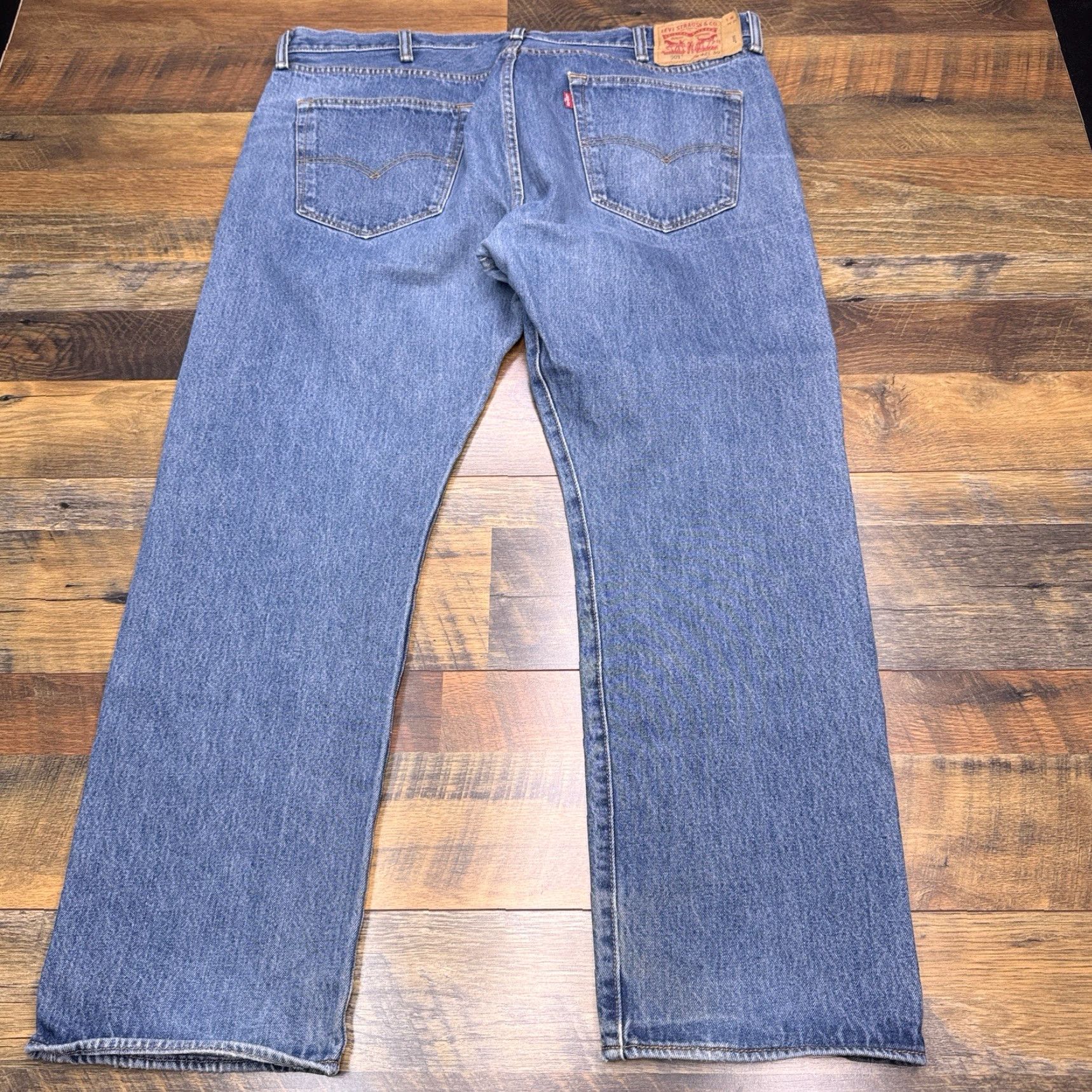Levi's Levi's 501 Jeans Mens 42x30 Blue Button Fly Straight Regular 5-Pocket Denim Cotton Size US 42 / EU 58 - 3 Thumbnail