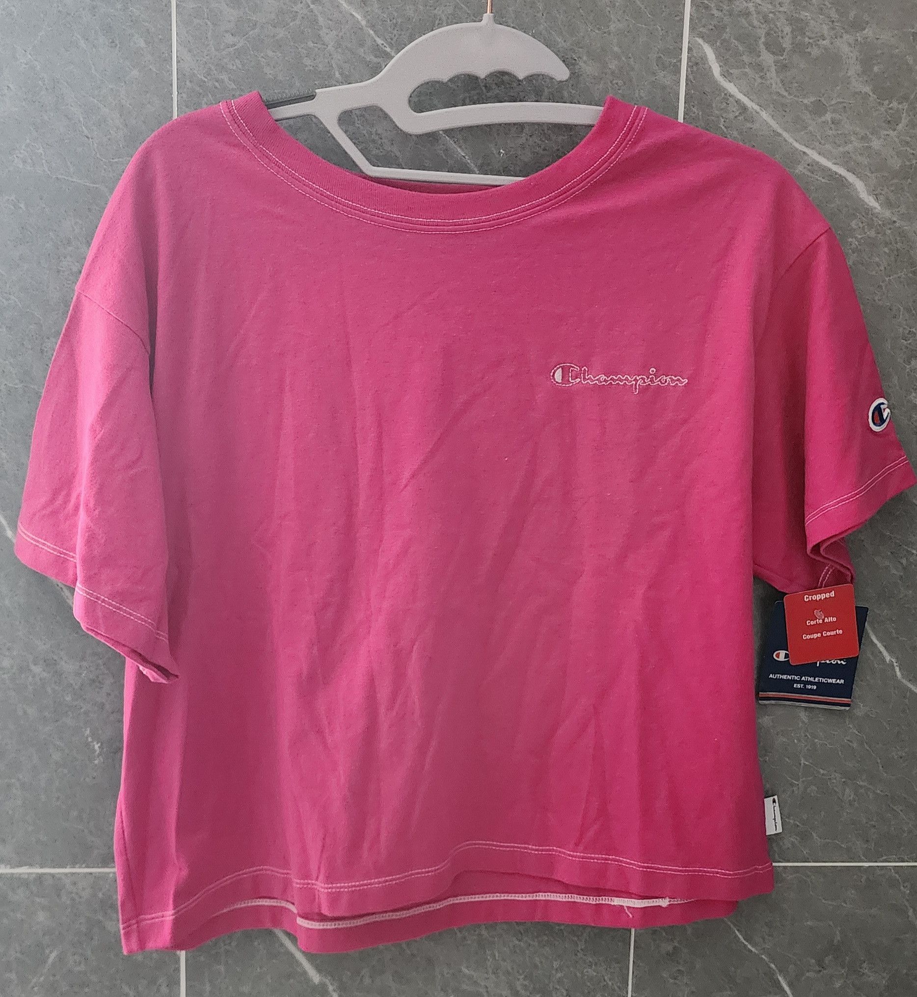 Champion NWT Champion Hot Pink Barbie Cropped Short Sleeve Shirt S Size S / US 4 / IT 40 - 1 Thumbnail