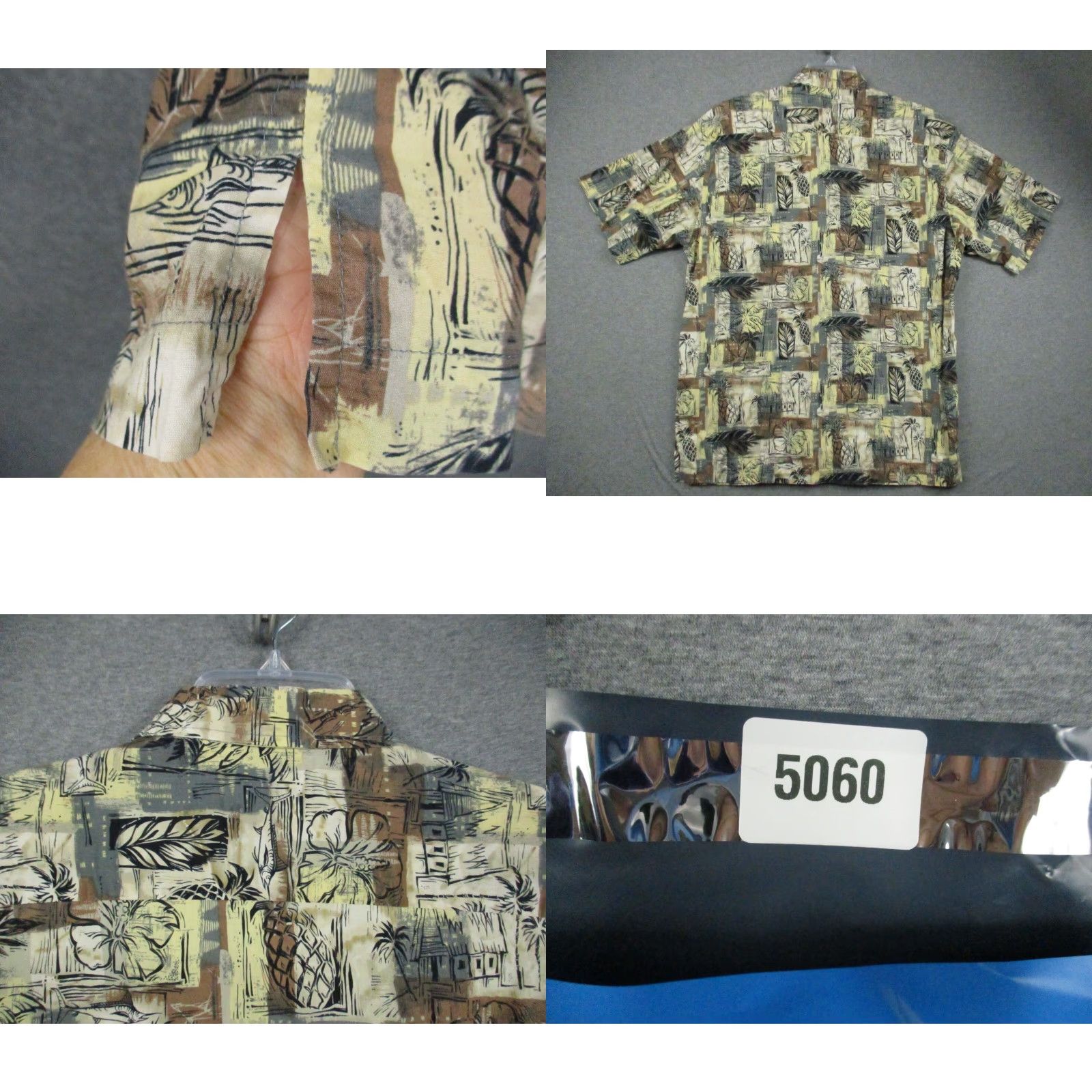 Gloverall VINTAGE AFTCO Bluewater Button Up Shirt Large Mens Floral All Over Print Hawaiian Pocket Shirt - Mens Size L Beige Cotton Button-Up Short Sleeve Size US L / EU 52-54 / 3 - 8 Thumbnail