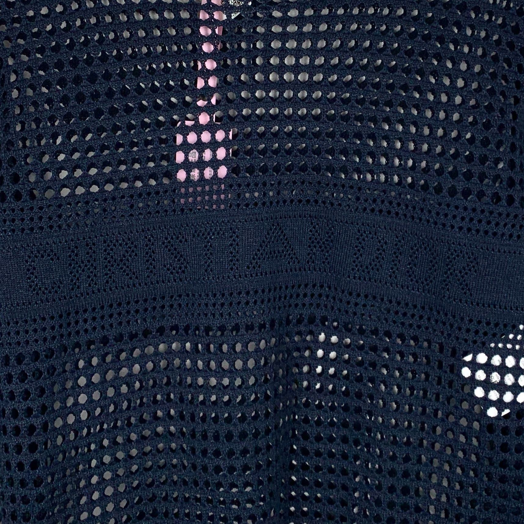 Christian Dior Monsieur Christian Dior Navy Blue Openwork Fringe Linen Knit Sweater Size XS / US 0-2 / IT 36-38 - 5 Thumbnail