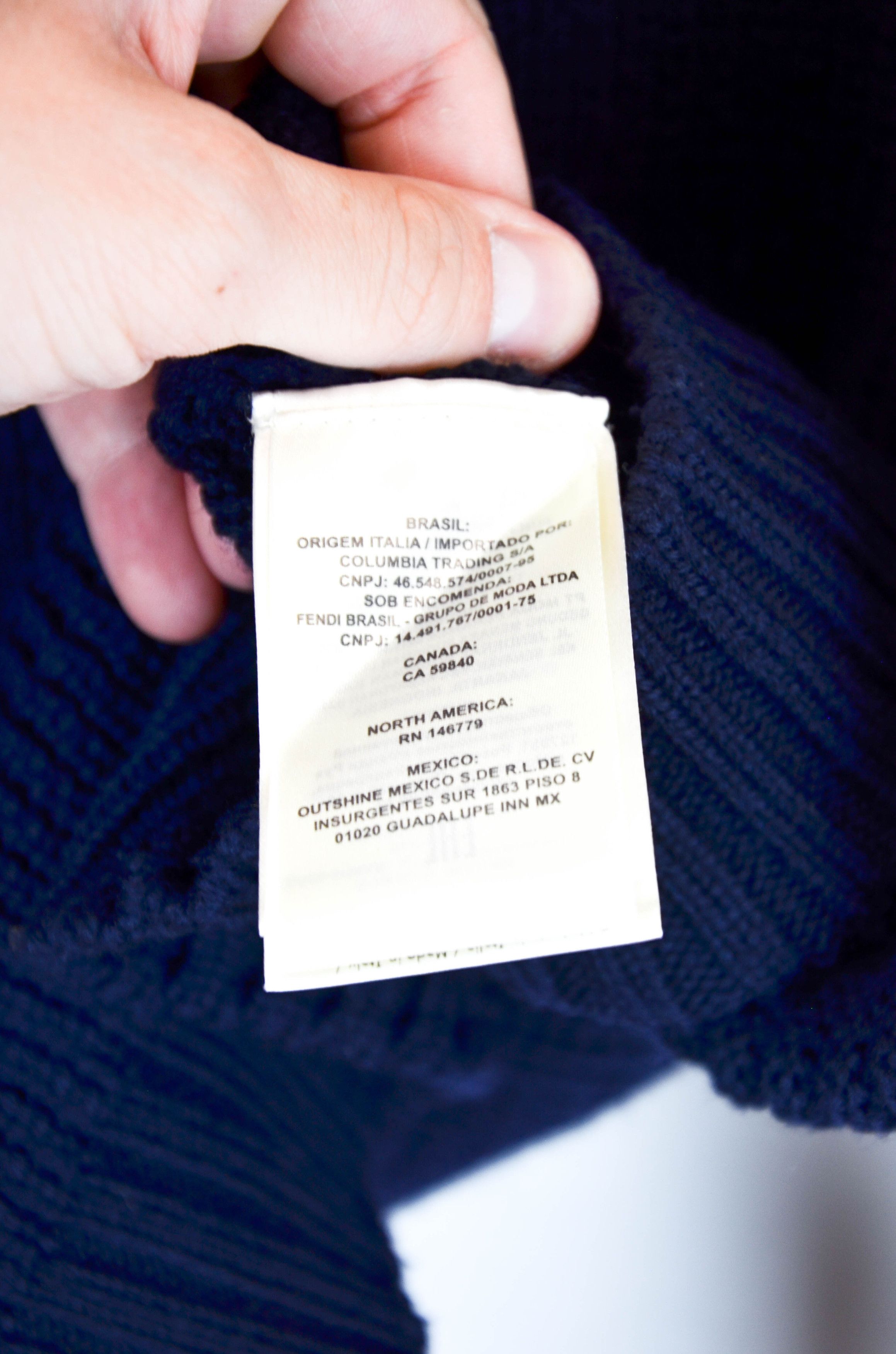 Fendi Fendi Navy Heavy Ribbed Mock Neck Sweater – 50 IT Size US L / EU 52-54 / 3 - 13 Thumbnail
