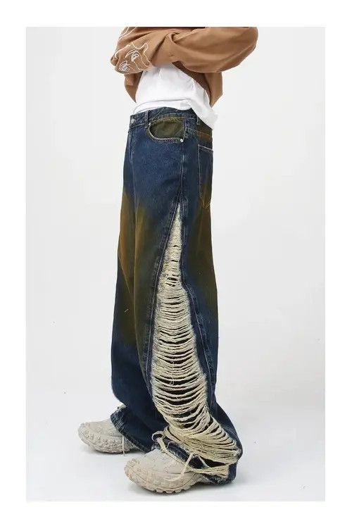 Japanese Brand Shizuku x Kato Retro punk distressed denim jeans pants Size US 32 / EU 48 - 4 Thumbnail