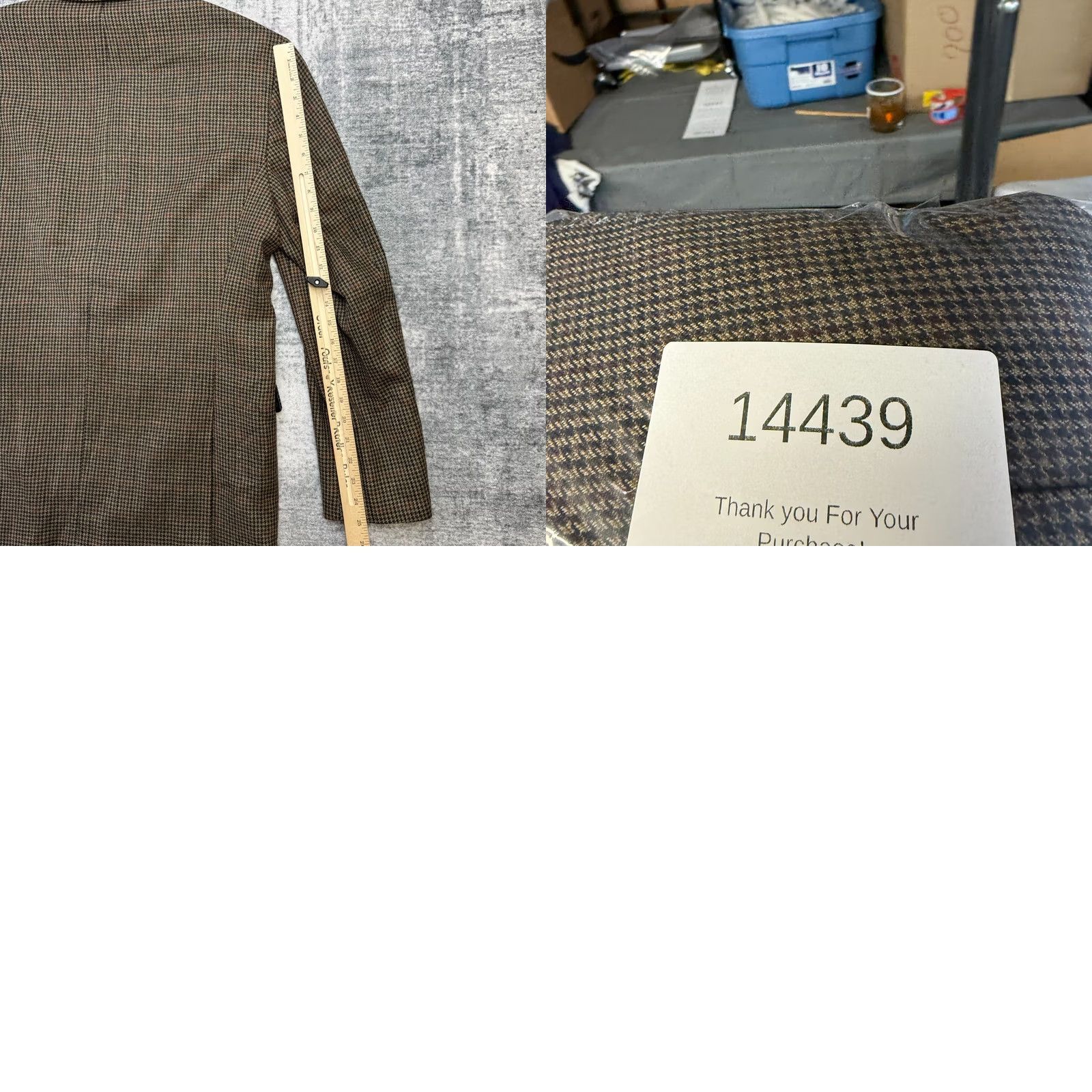 Jos. A. Bank Jos. A. Bank Blazer Jacket Mens 42L Brown Houndstooth Wool Blazer Notch Lapel Single-Breasted 3-Button Jeans/Coat? Size 42R - 9 Thumbnail