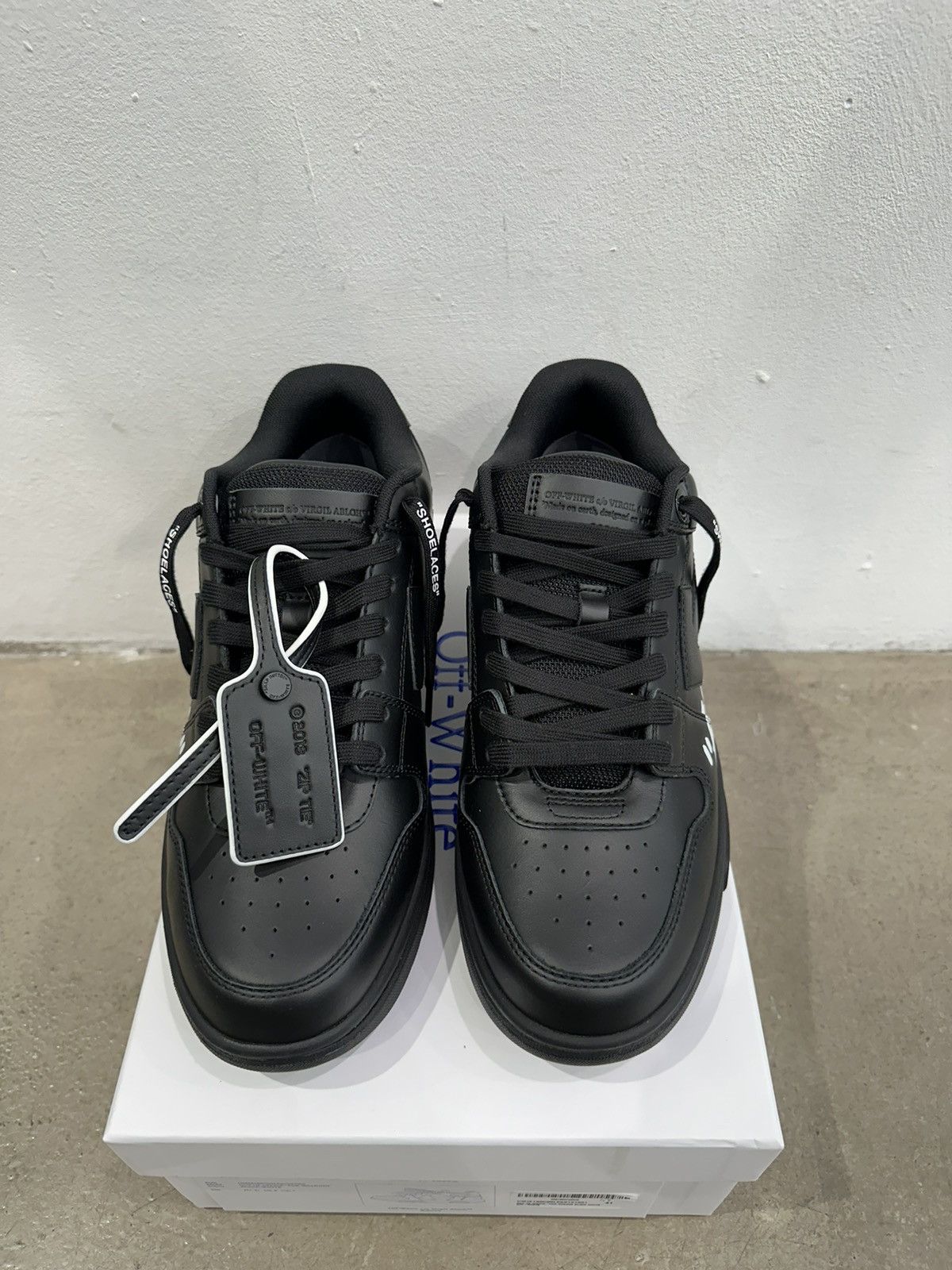 Off-White OFF-WHITE - Out of Office "For Walking" All Black Sneakers Size US 9.5 / EU 42-43 - 3 Thumbnail