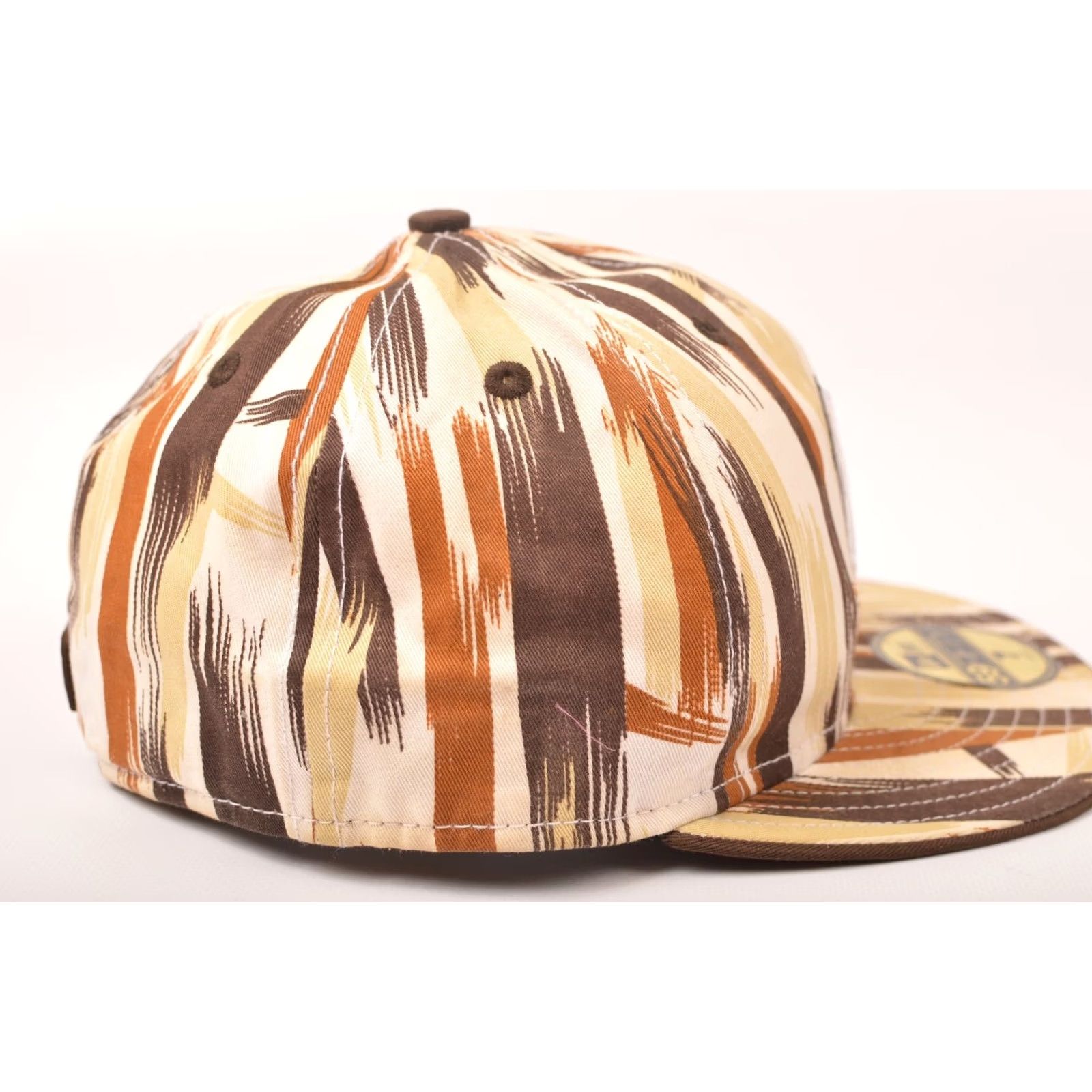 New Era New Era 59Fifty NY Brown Beige Striped Cotton Snapback Cap Size 7 (55.8 cm) Mens Hat Size ONE SIZE - 5 Thumbnail