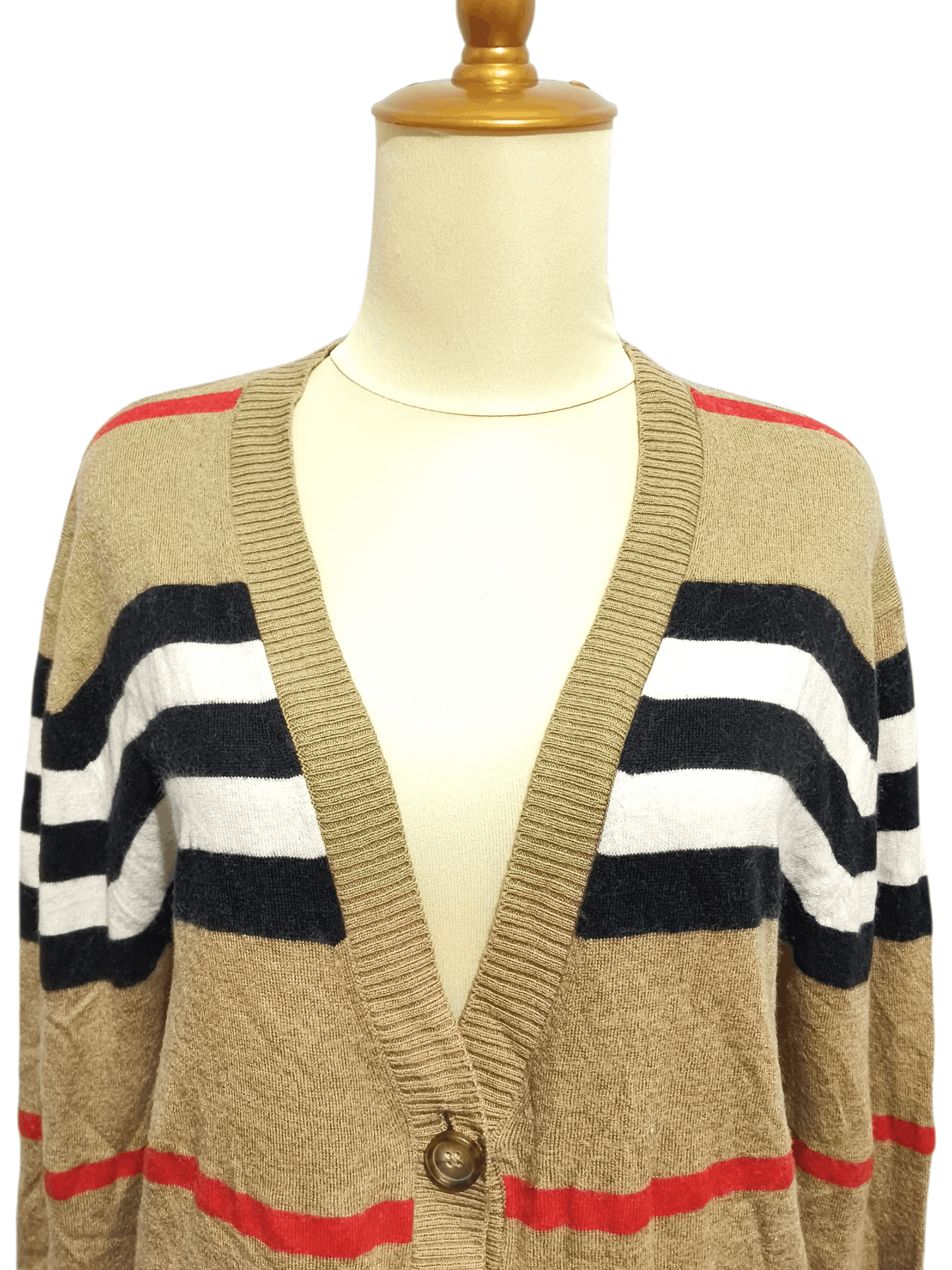 Burberry Burberry Scioto Iconic Striped merino wool cardigan Size S / US 4 / IT 40 - 3 Thumbnail