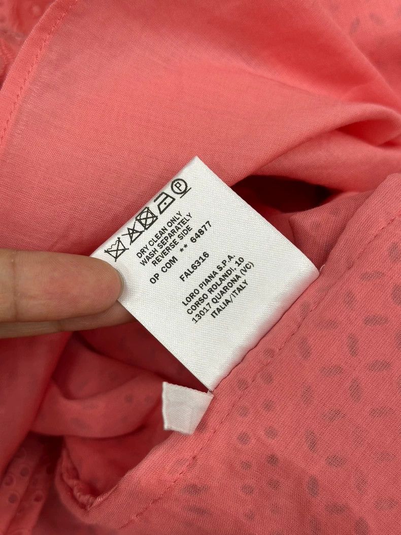 LORO PIANA Orange pink lace-trimmed dress with laces