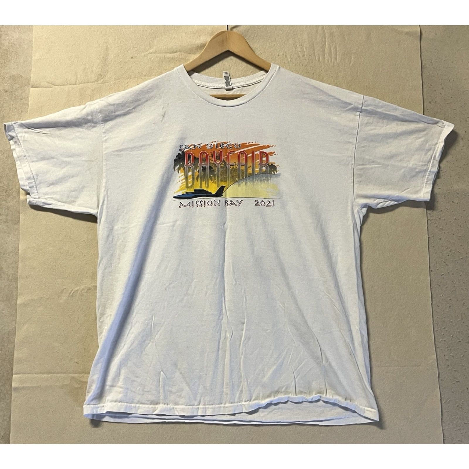 Vintage VINTAGE Alstyle Apparel & Activewear T-Shirt Mens 2XL White California San Diego Bay-fair Graphic Crew Neck Short Sleeve Cotton Solid Size US XXL / EU 58 / 5 - 2 Thumbnail