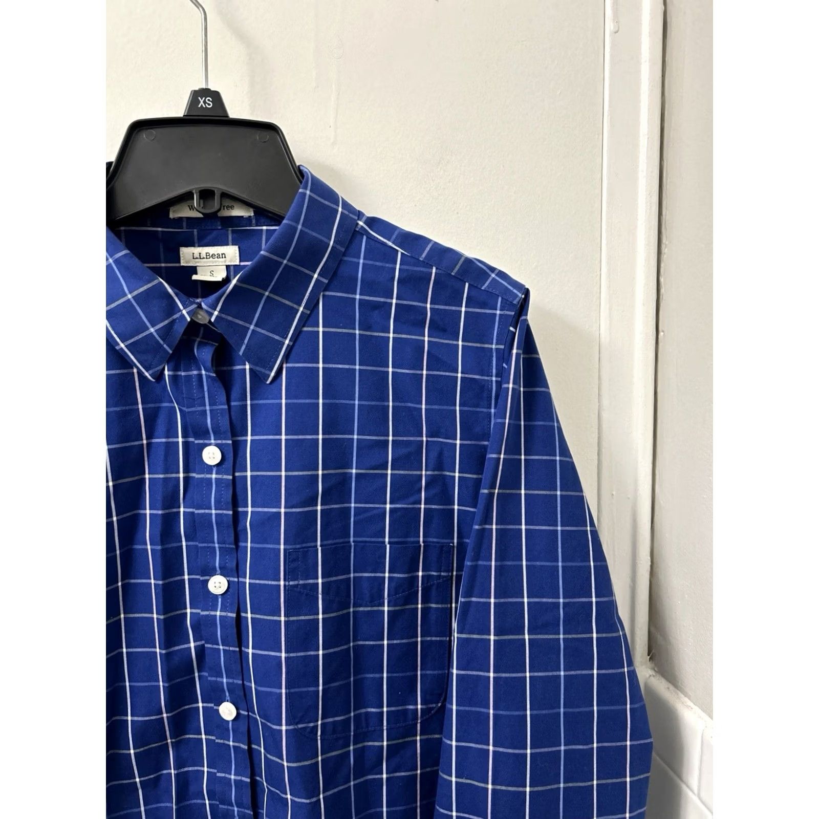 Vintage VINTAGE LL Bean Shirt Womens S Blue Pinpoint Oxford Plaid Long Sleeve Button Down 503436 Size S / US 4 / IT 40 - 4 Thumbnail