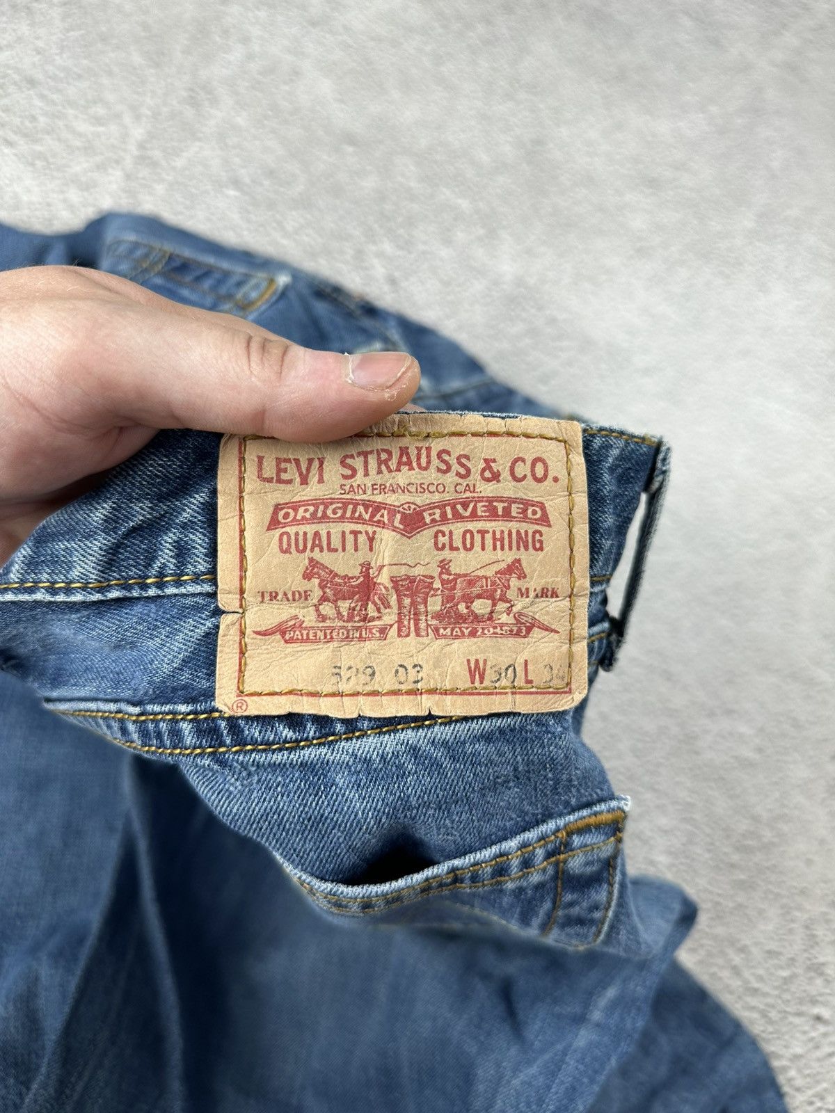 Levi's Vintage Clothing Vintage Levi’s 529 03 Baggy Bootcut Washed Denim Blue Jeans Size 32" / US 10 / IT 46 - 8 Thumbnail