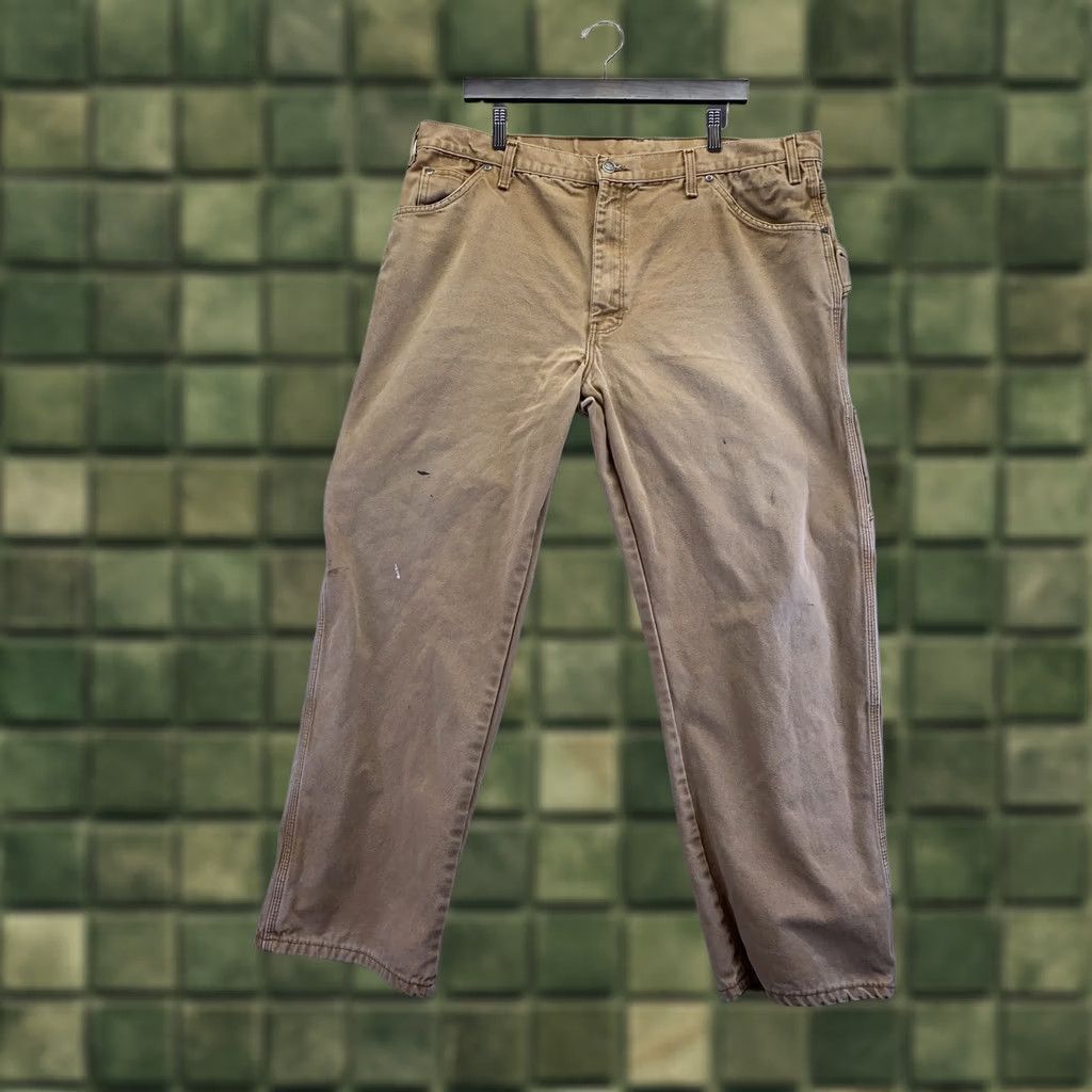 Dickies Dickies Carpenter Straight Leg Work Pants Tan Size 40x30-6685 Mens Regular Canvas Cargo Pocket Waist 40 In 40x30-6685 Size US 40 / EU 56 - 1 Thumbnail