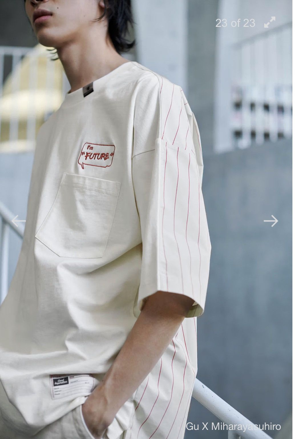 image of Mihara Yasuhiro X Gu Tshirt in White, Men's (Size Large)