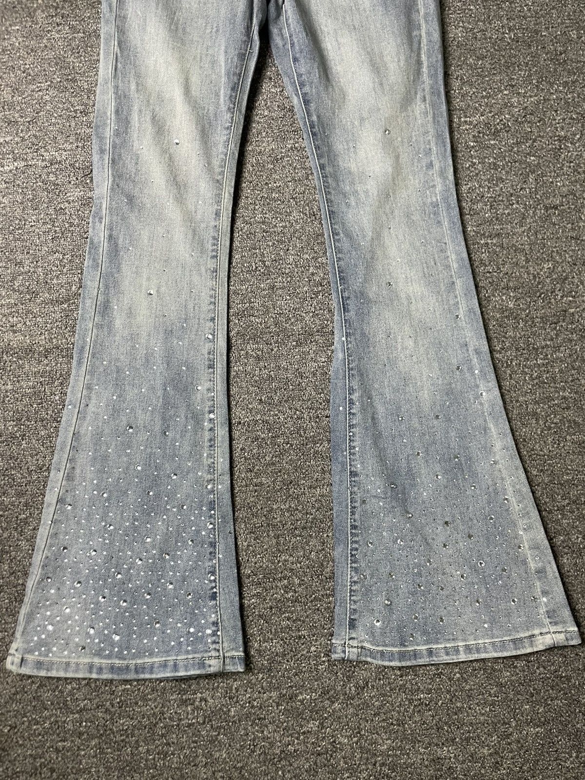 Japanese Brand GRL Beaded Denim Flare Pants (61) Size 24" / US 00 / IT 34 - 4 Thumbnail
