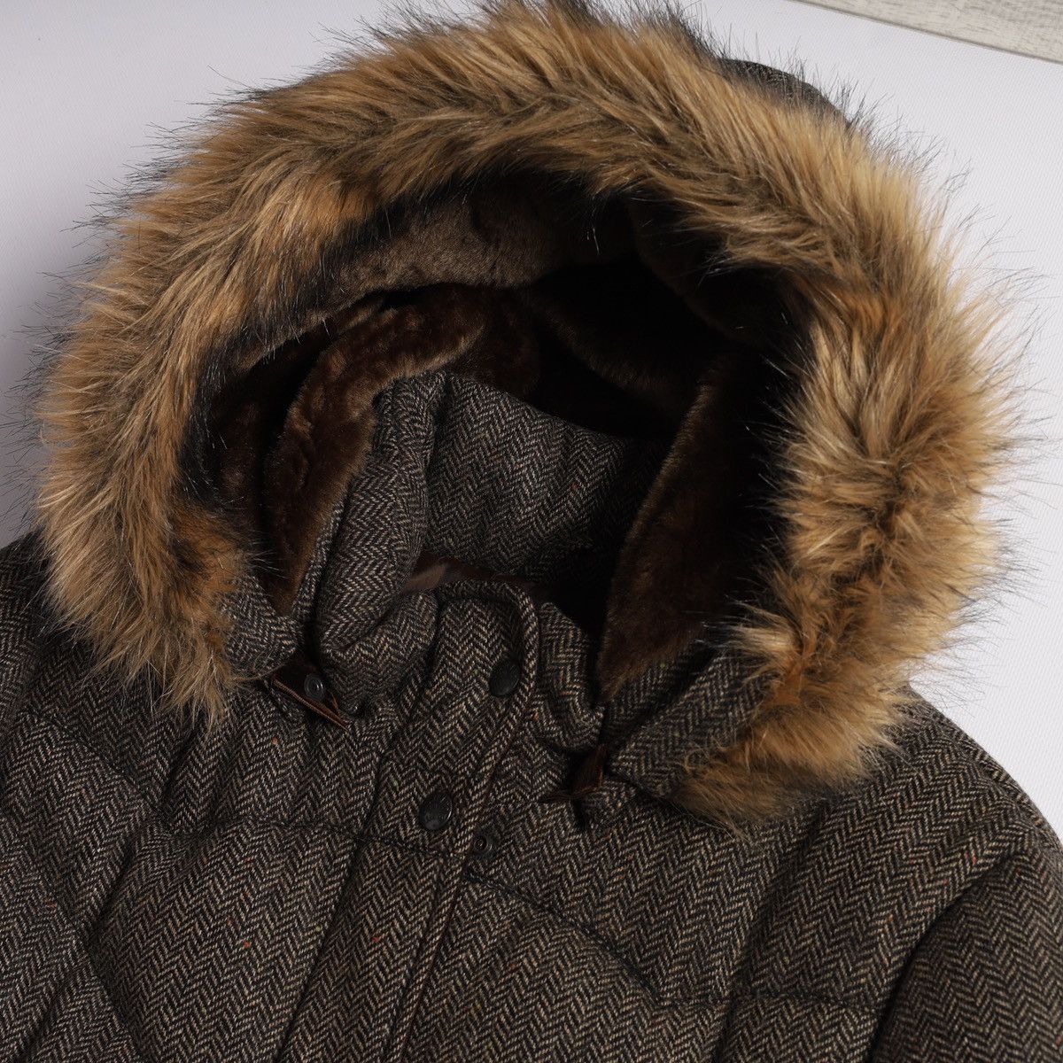 Polo Ralph Lauren Ralph Lauren Faux Fur Tweed Down Puffer Parka Winter Jacket Size XL / US 12-14 / IT 48-50 - 7 Thumbnail
