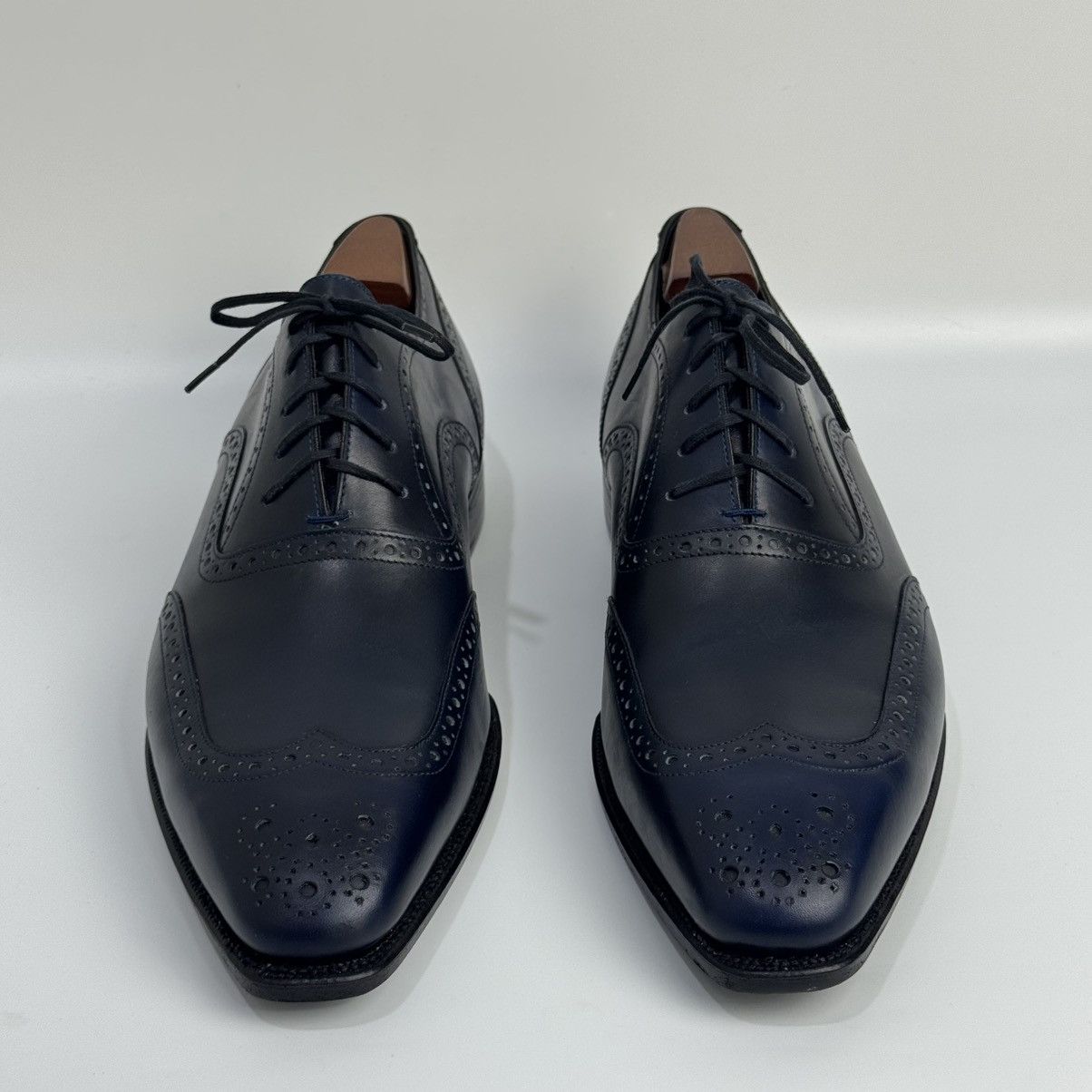 Corthay Corthay Bespoke Wingtip Oxford Navy Blue PatinaLeather Shoes Size US 10 / EU 43 - 8 Thumbnail