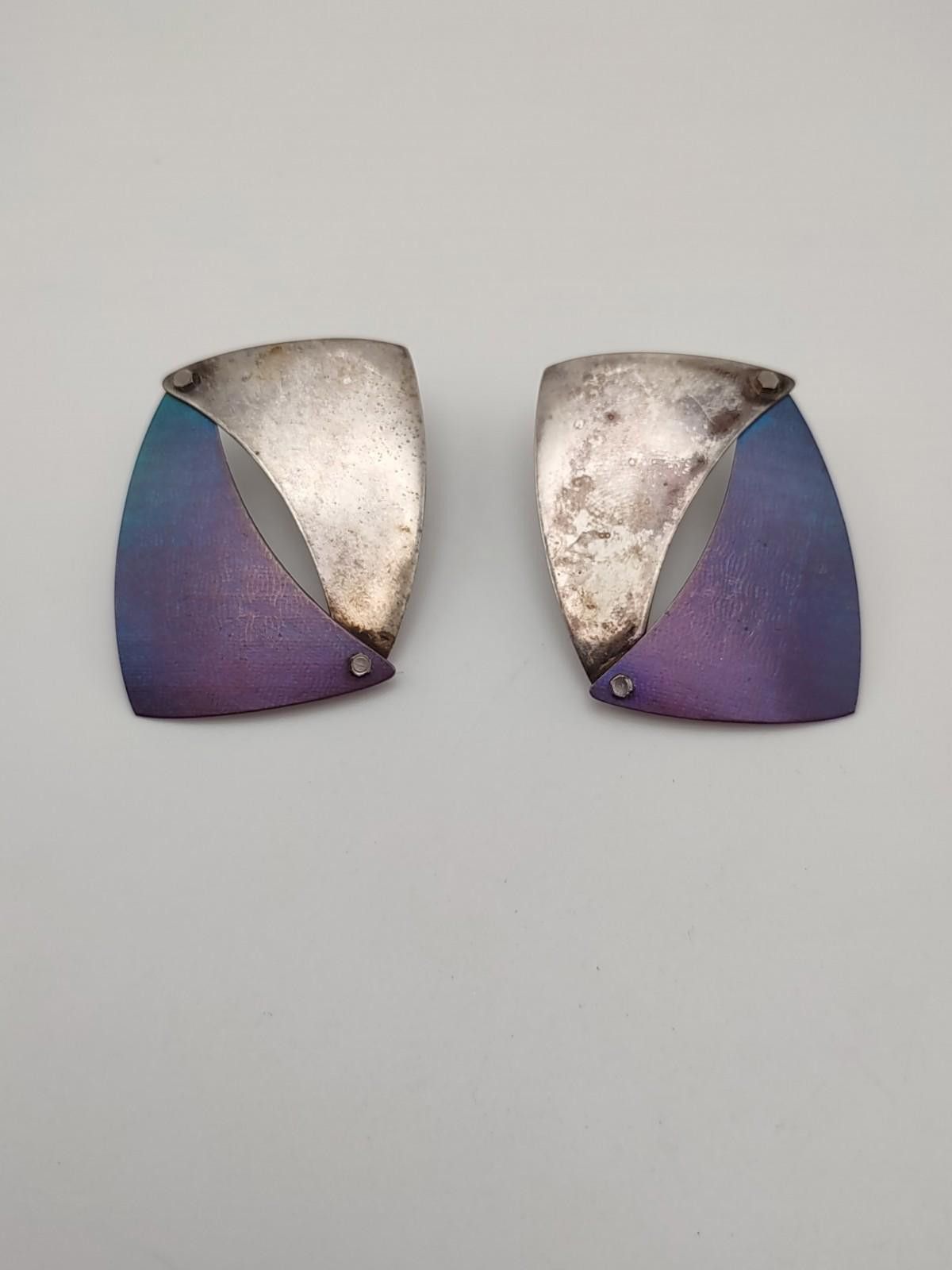 Other Idelle Hammond Sass Sterling Titanium Modernist Earrings Size ONE SIZE - 1 Thumbnail