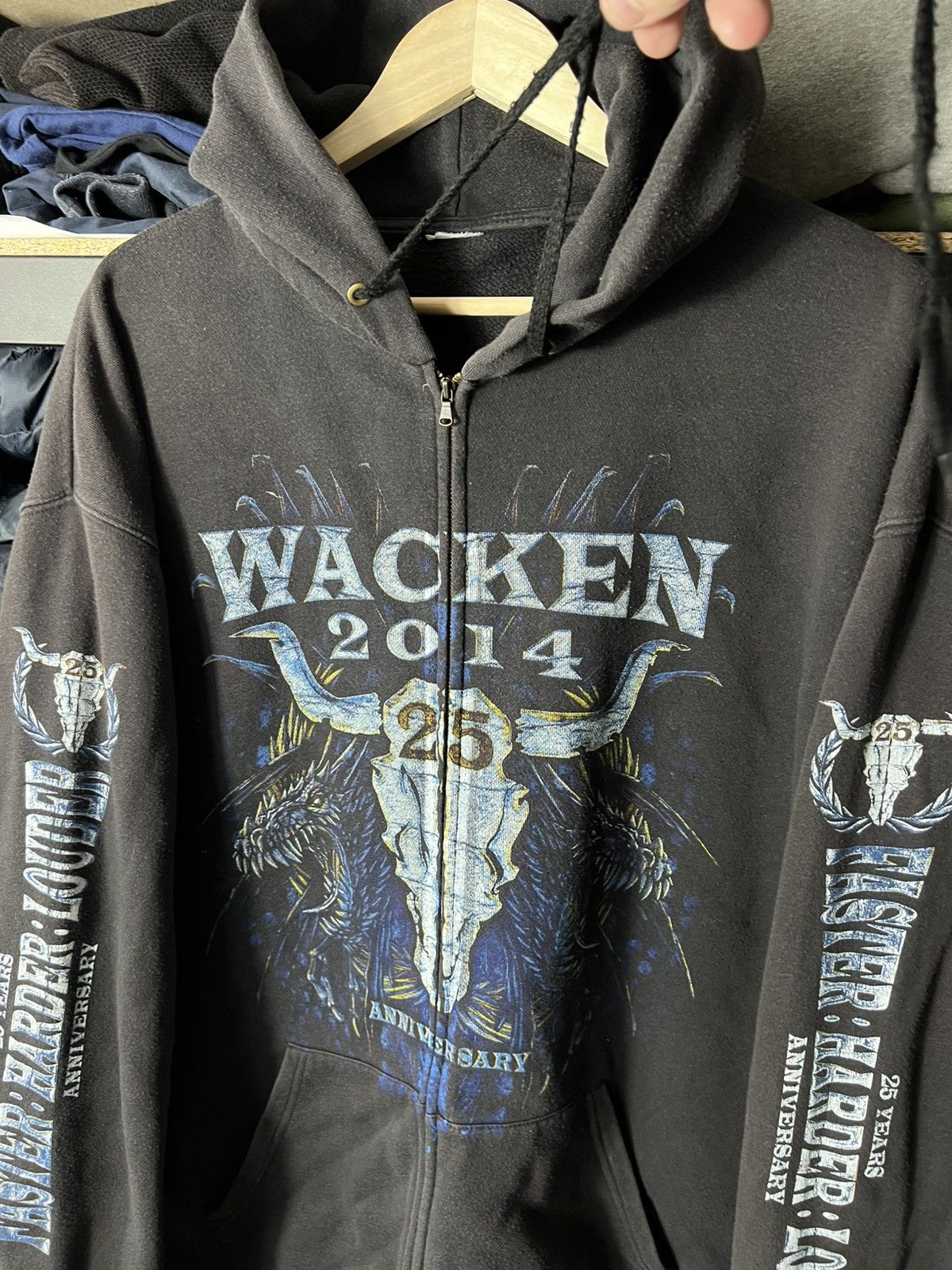 Band Tees Vintage Wacken Open Air 2014 25 Years Zip Hoodie Band Merch Size US L / EU 52-54 / 3 - 4 Thumbnail