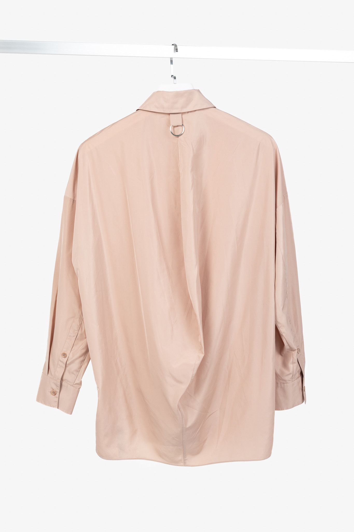 Tibi Tibi Toffee Italian Sporty Nylon Cocoon-Back Buttoned Shirt Size XS / US 0-2 / IT 36-38 - 2 Thumbnail