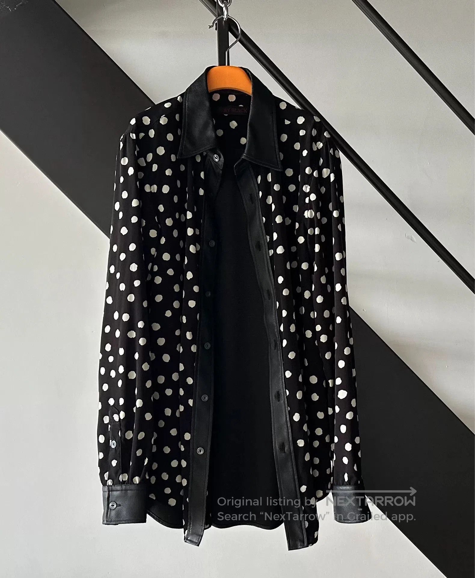 Japanese Brand Jury Black Polka Dot Shirt. Size US L / EU 52-54 / 3 - 1 Thumbnail