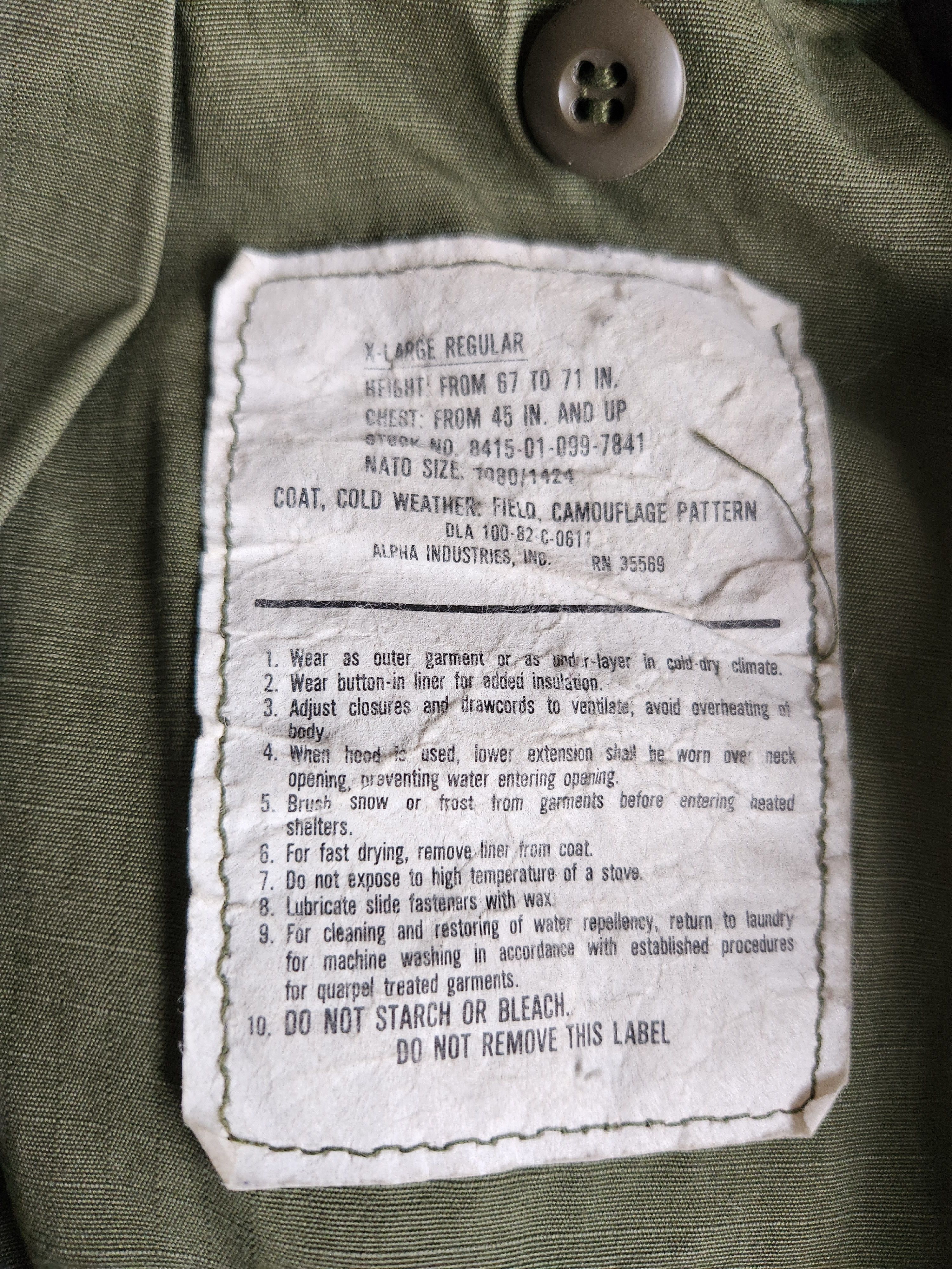 Vintage Camo M1965 Field Coat Size US XL / EU 56 / 4 - 4 Thumbnail