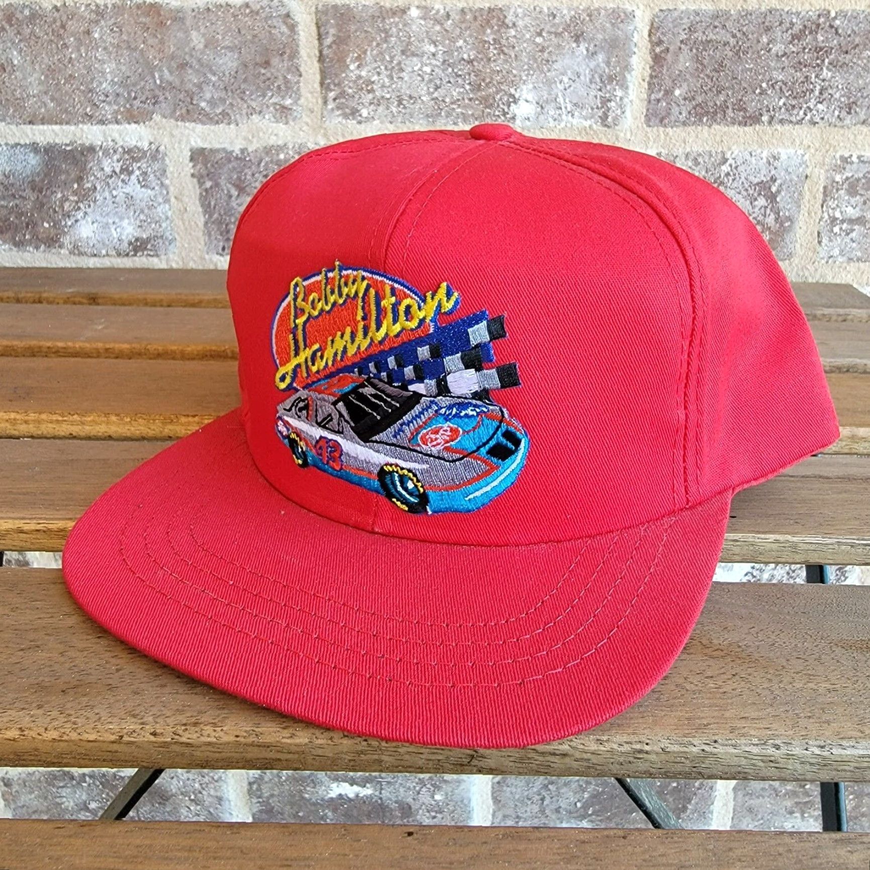 Vintage VINTAGE Bobby Hamilton #43 Cap Hat Adult One Size Snap Back Red AmeriCap Baseball Hat Mens One Size Red Logo 90s Event MLB? Size ONE SIZE - 7 Thumbnail