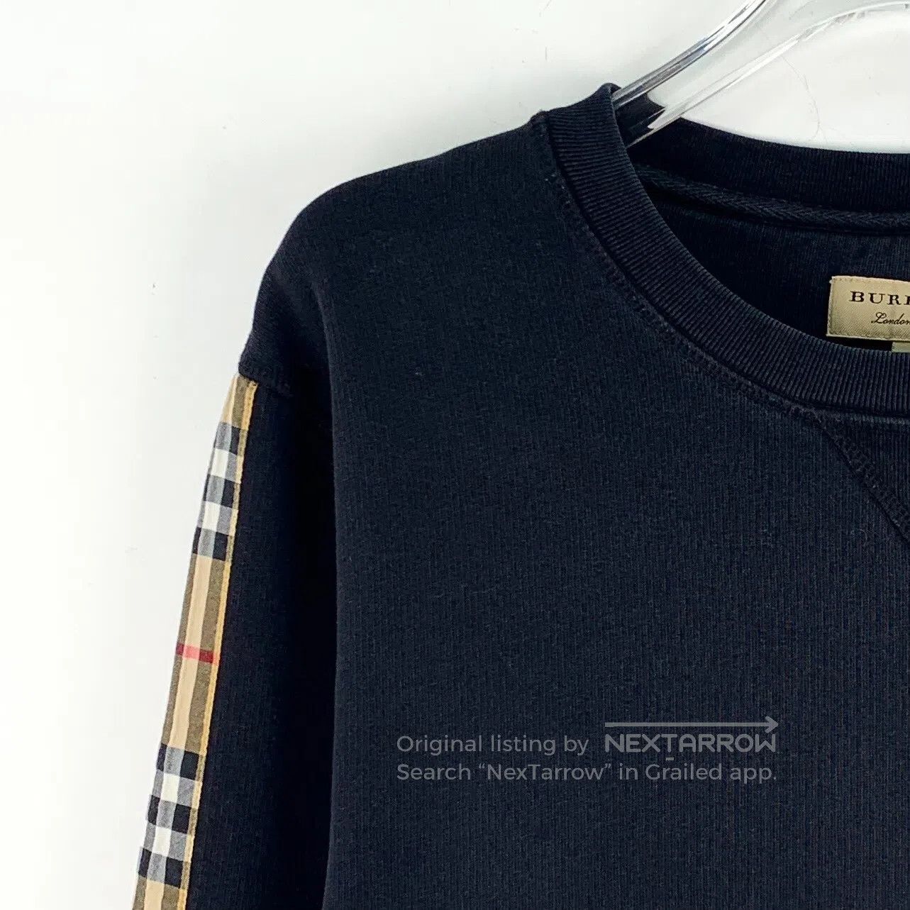 Burberry Burberry Black Plaid Patchwork Cotton Round Neck Long Slee Size US S / EU 44-46 / 1 - 3 Thumbnail