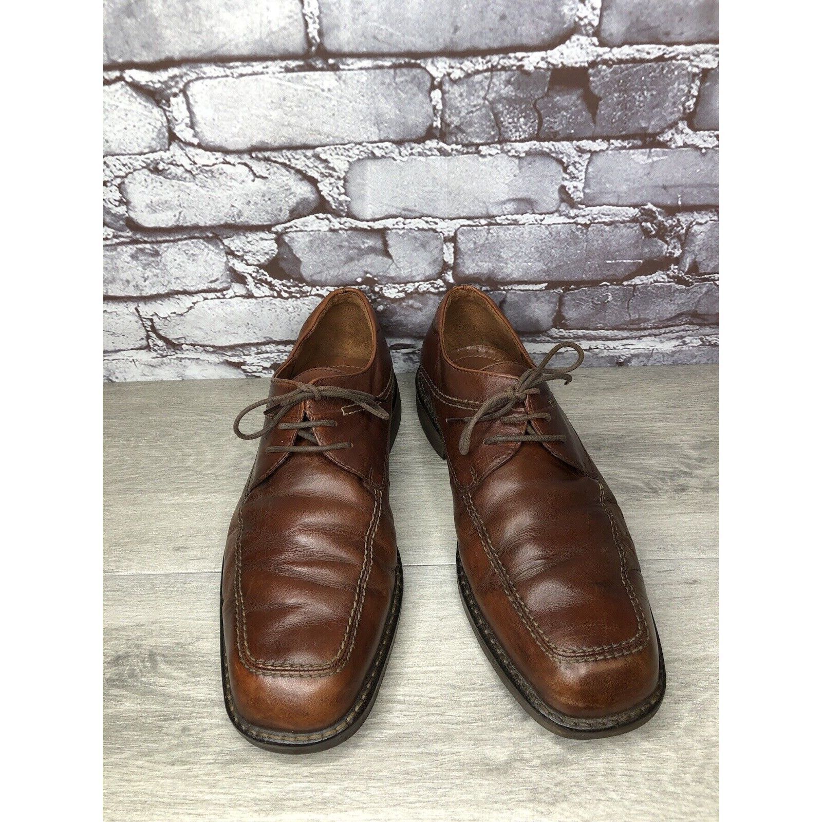 Ecco Ecco Vibram Gumlite Brown Leather Square Toe Oxfords Dress S Size US 12 / EU 45 - 3 Thumbnail