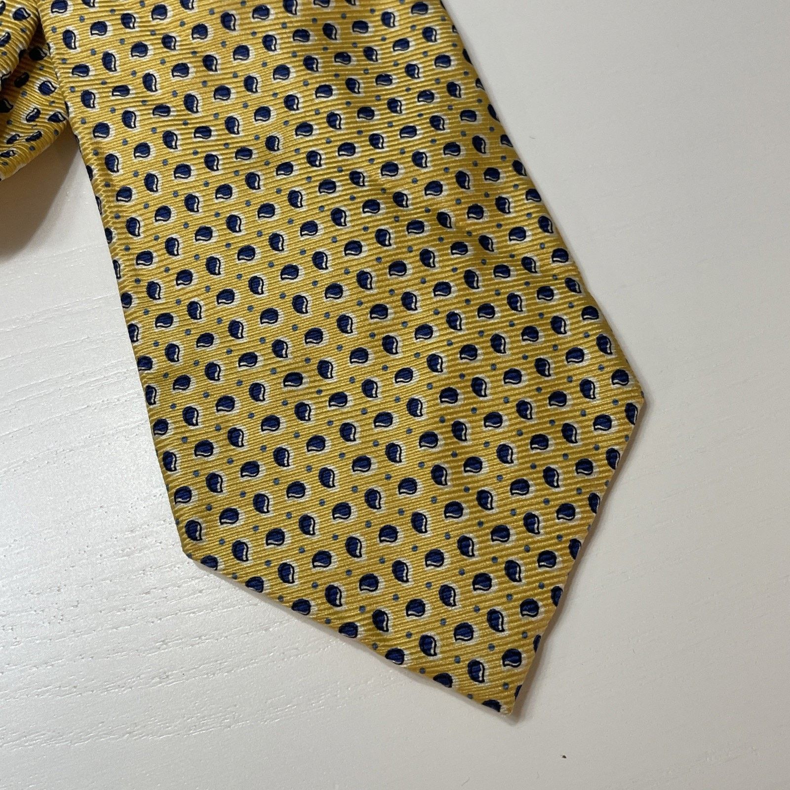 Polo Ralph Lauren Polo Ralph Lauren Men's Silk Tie Yellow Hand Made Vintage Size ONE SIZE - 2 Thumbnail