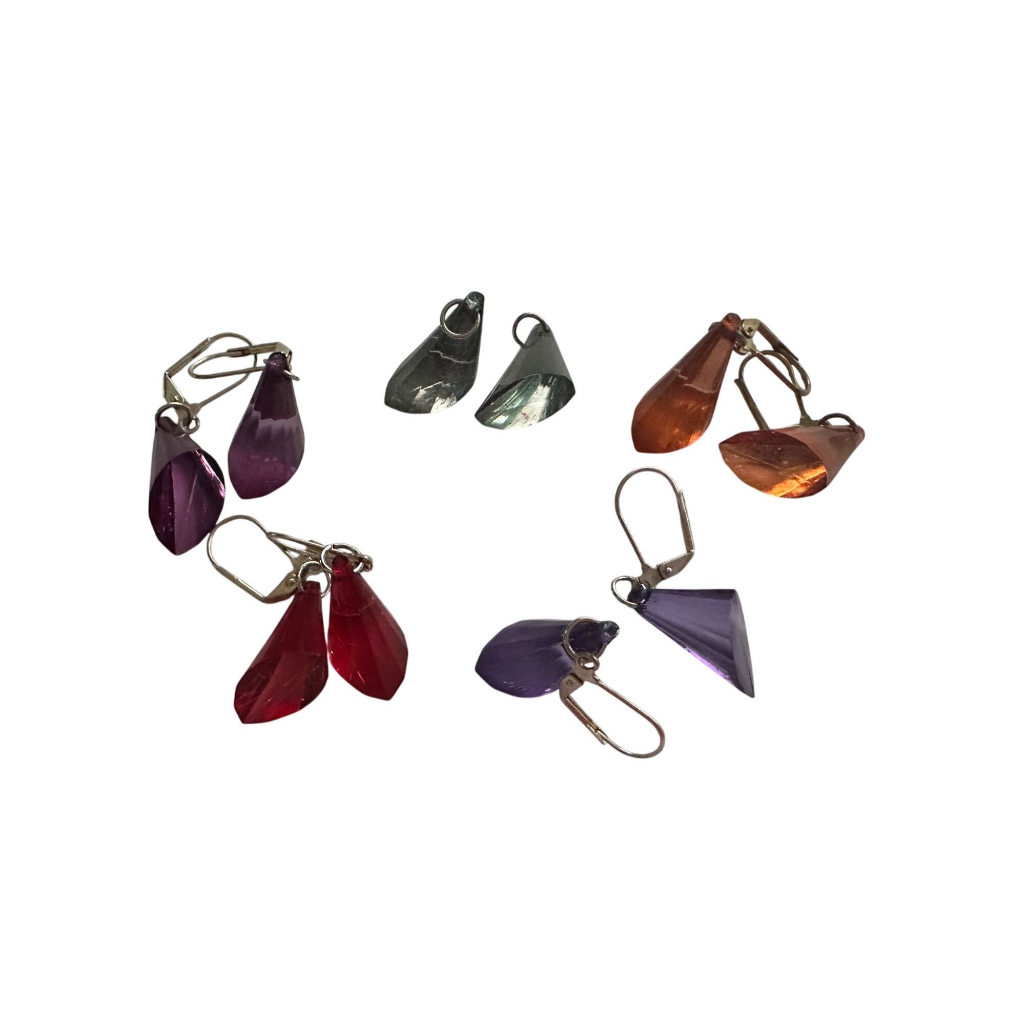 Other 5 Pairs of Women's Dangle Earrings (Gray, Red, Orange, Purpl Size ONE SIZE - 1 Thumbnail
