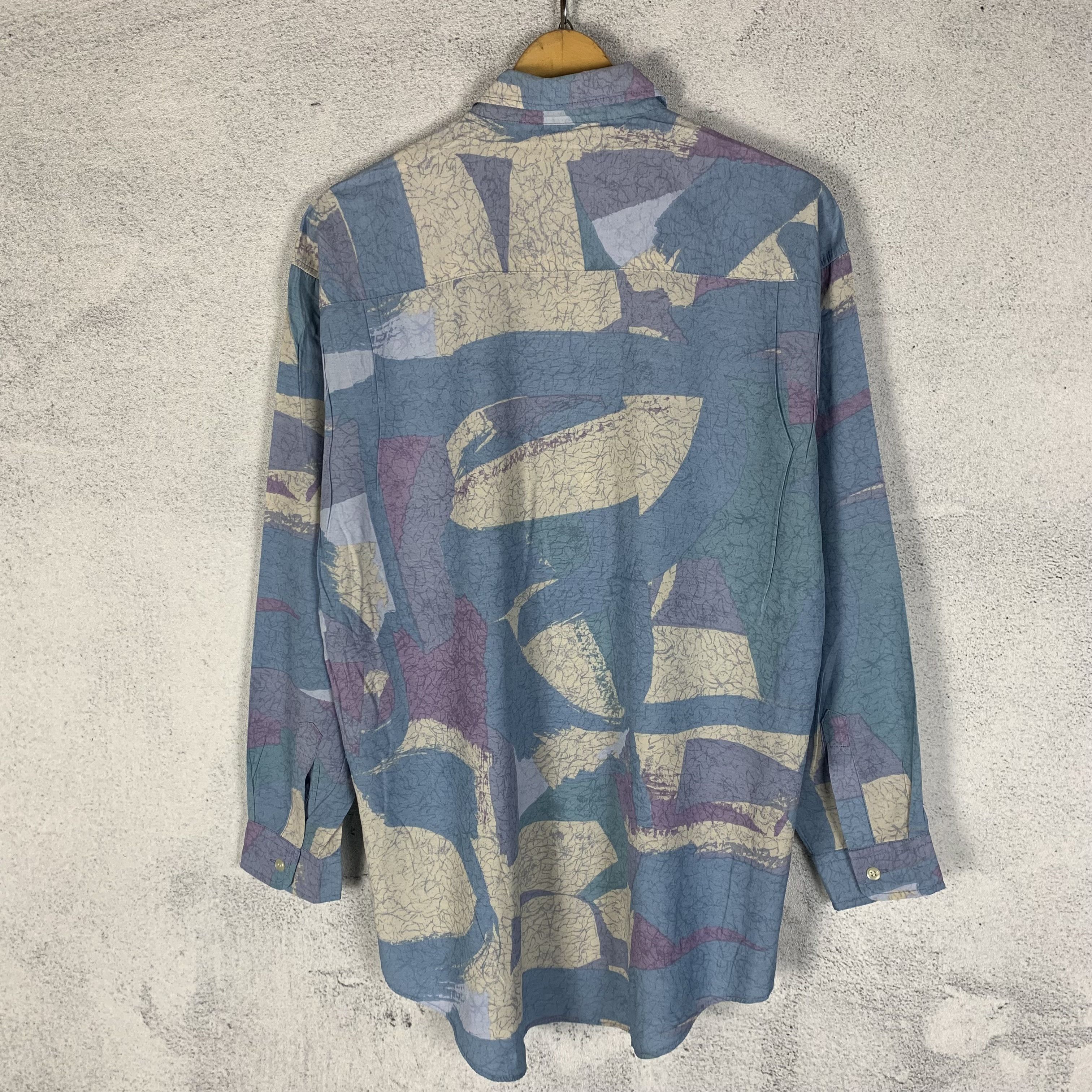 Vintage Vintage Wheit Okk Printed Shirt Abstract Art Light Blue Size US L / EU 52-54 / 3 - 2 Thumbnail