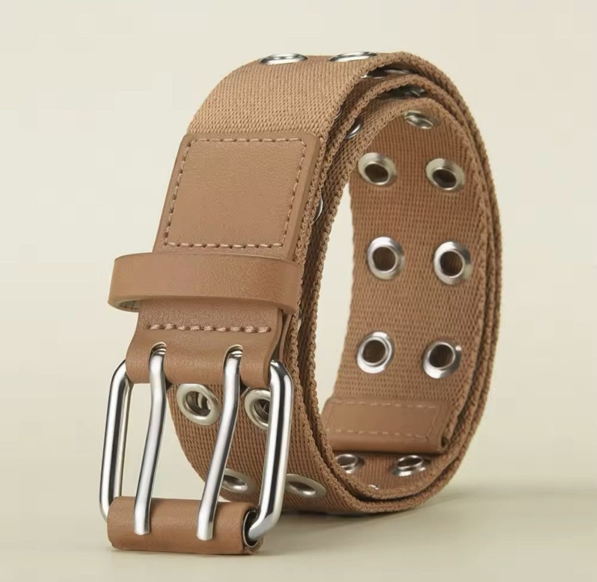 Canvas × Vintage Canvas Belt Double Row Pin Buckle Size ONE SIZE - 2 Thumbnail