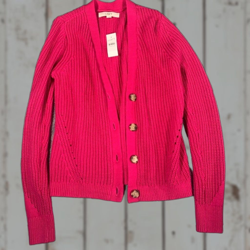 Loft LOFT Cardigan Pink Knit NWT Small Women S Regular Knit Cardigan Pink LOFT Small Womens NWT Size S / US 4 / IT 40 - 1 Thumbnail