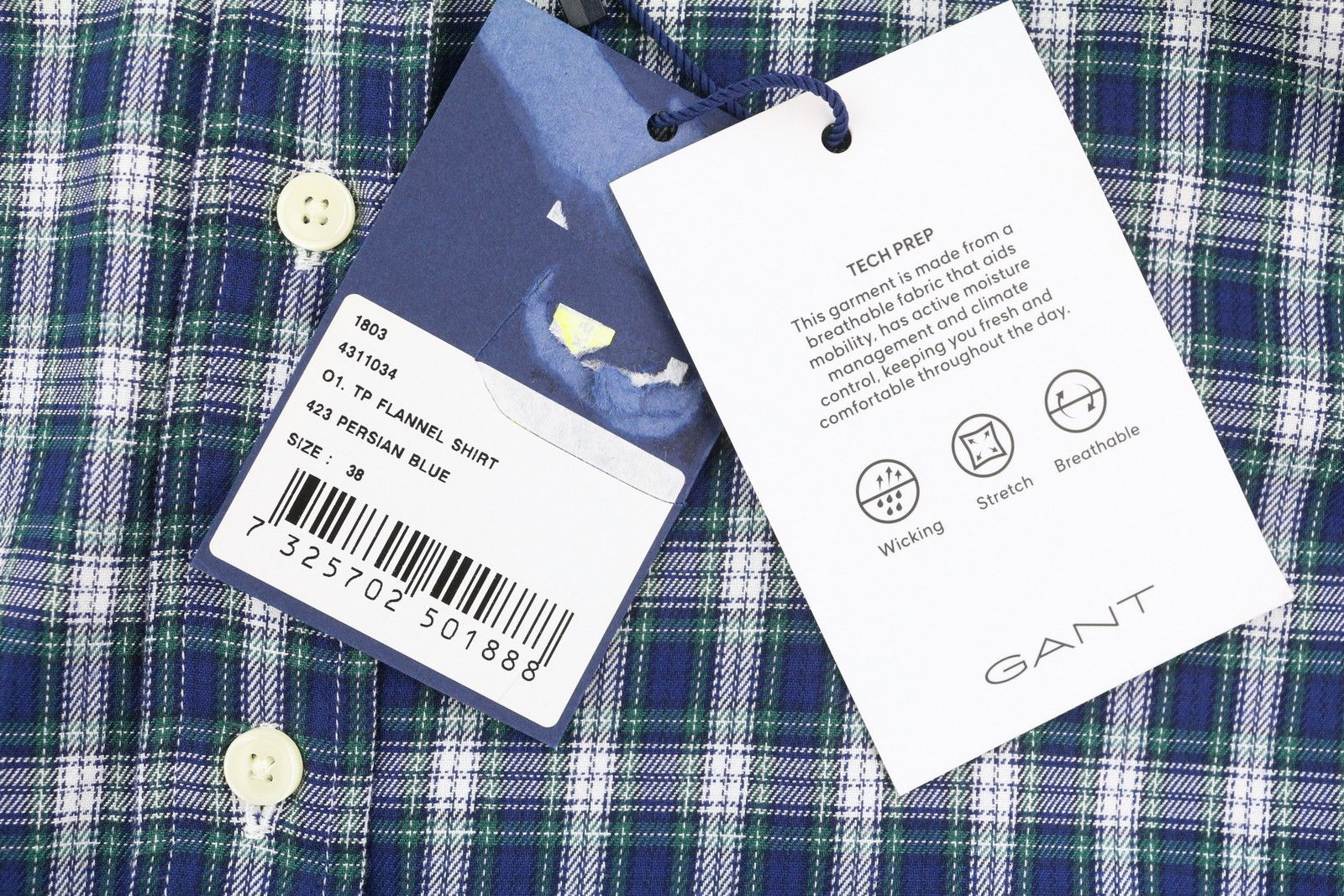 Gant FLANNEL EU38 Plaid Pattern Button-Up Spread Shirt 84929 Size M / US 6-8 / IT 42-44 - 7 Thumbnail