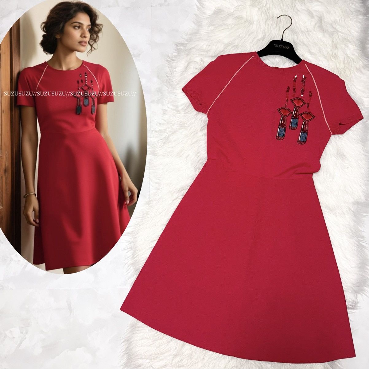 Valentino Authentic Valentino Embroidered Short Sleeve Knit Dress S Size S / US 4 / IT 40 - 1 Thumbnail