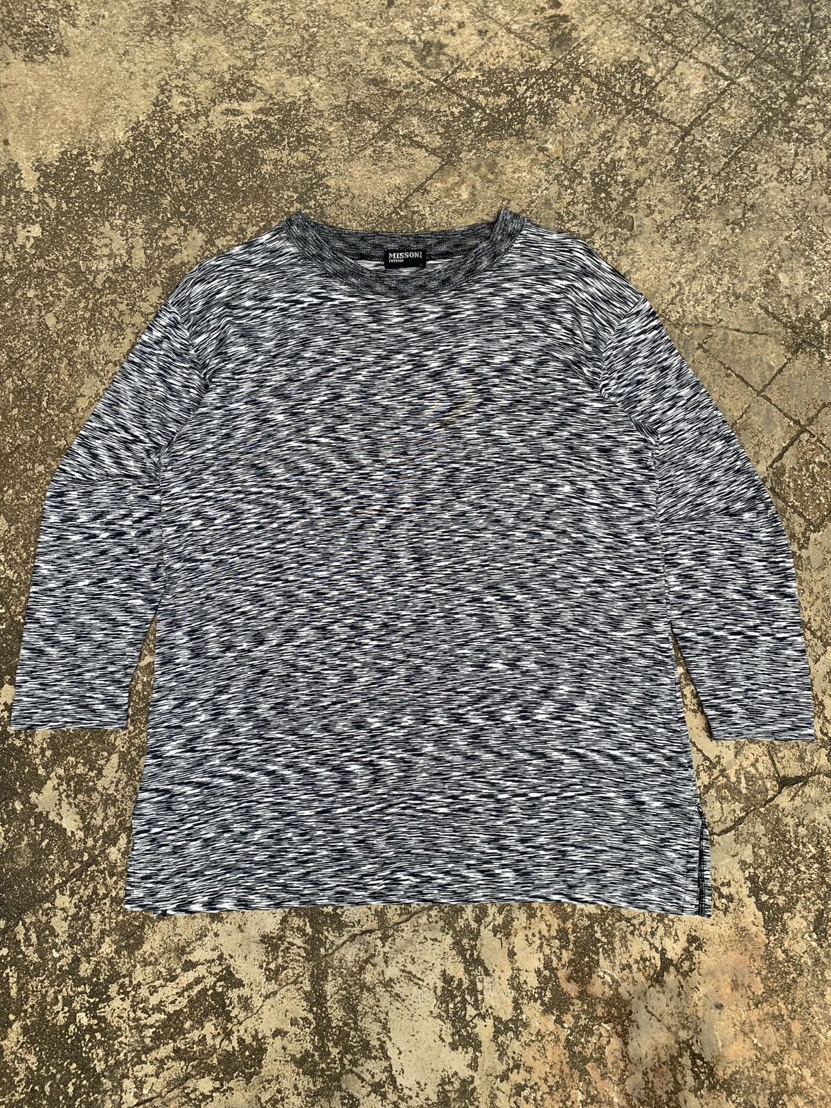 2000s Missoni Intimo Zig-zag Grey Graphic Longsleeve Top