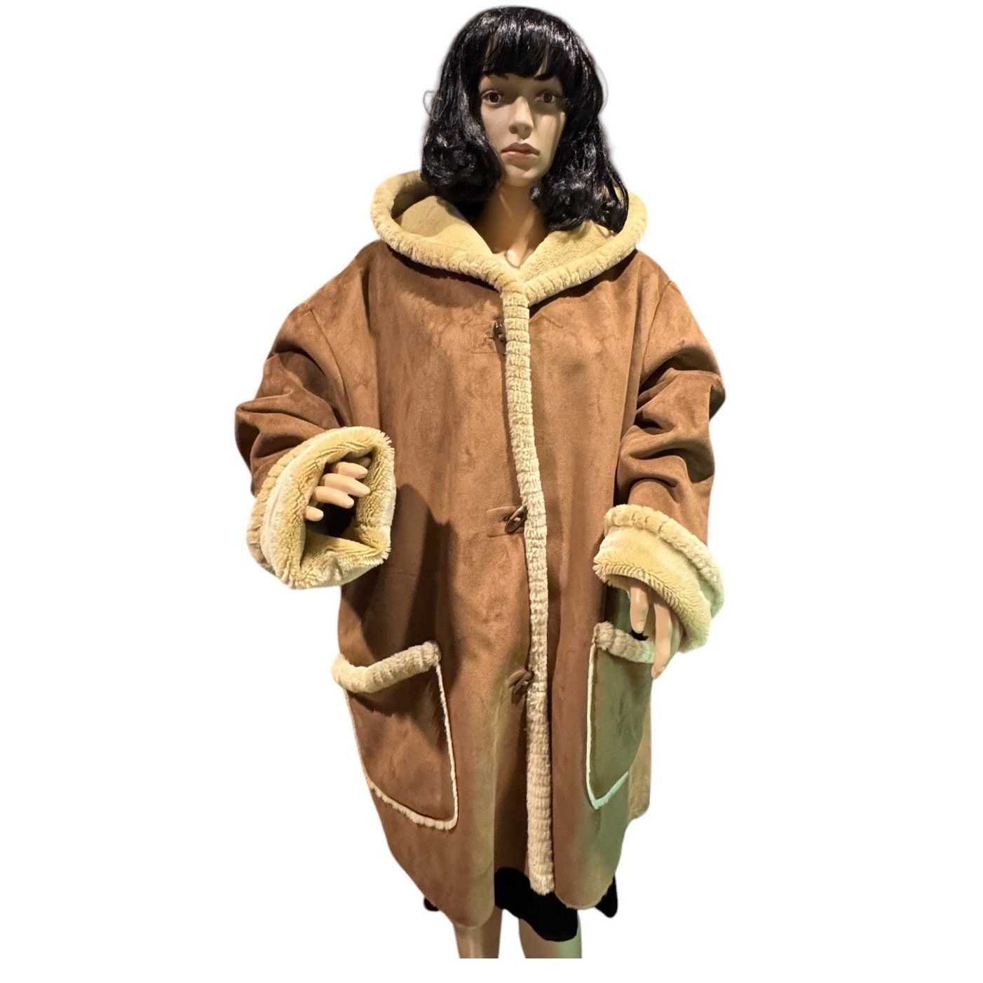 Jones New York Faux Suede fur lined hooded Jones New York coat toggle close Size XXL / US 16-18 / IT 52-54 - 5 Thumbnail