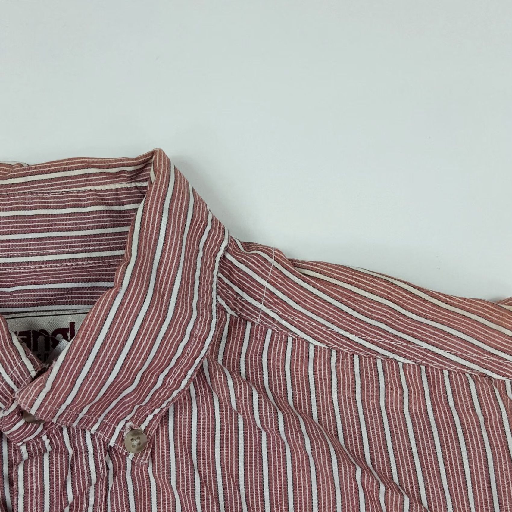 Wrangler VINTAGE Wrangler Striped Long Sleeve Men's L Button Up Dress Shirt Work Western Size 42R - 4 Thumbnail
