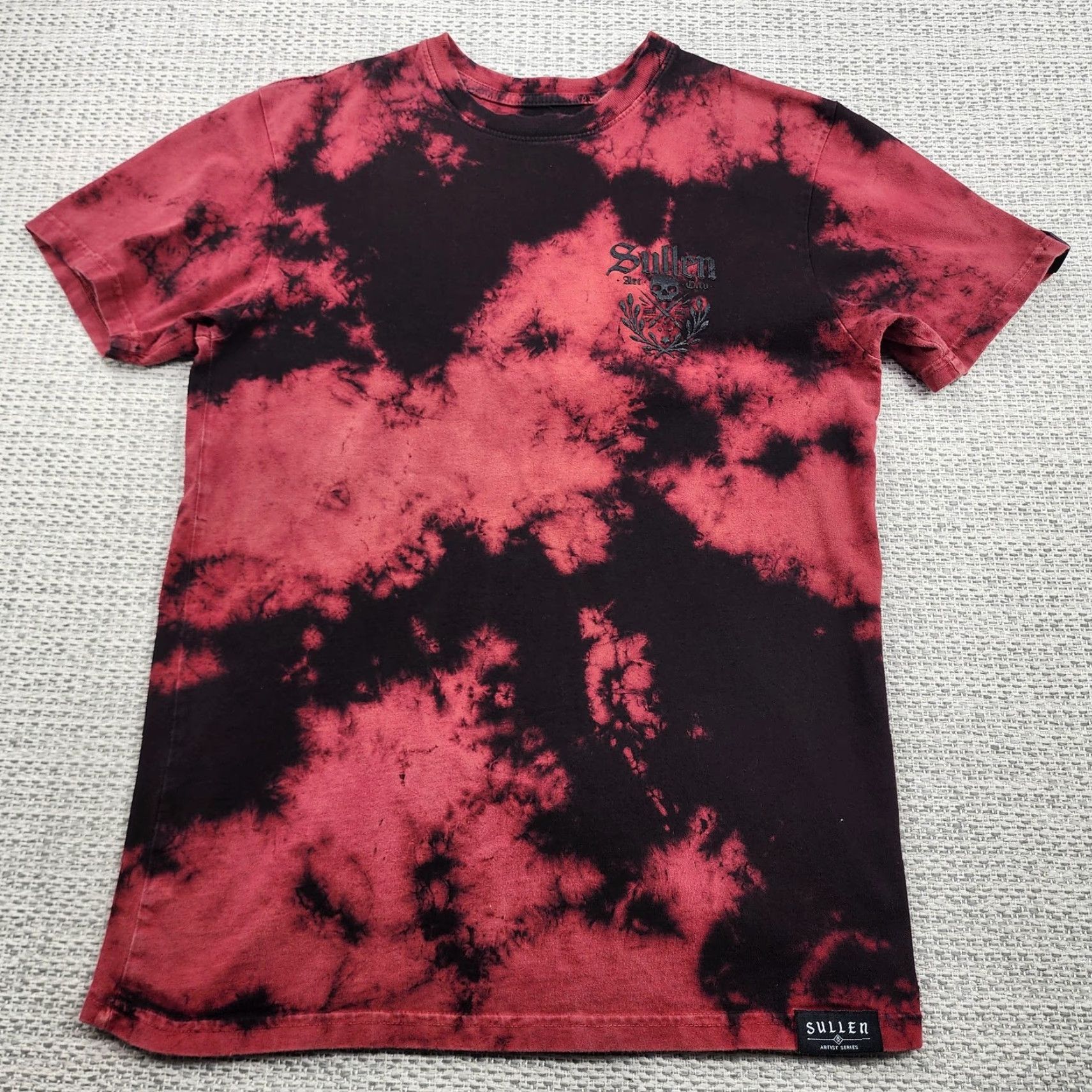 Vintage Sullen Art Collective Shirt Mens Small Red Black Tie Dye Skull Artist Series Size US S / EU 44-46 / 1 - 3 Thumbnail