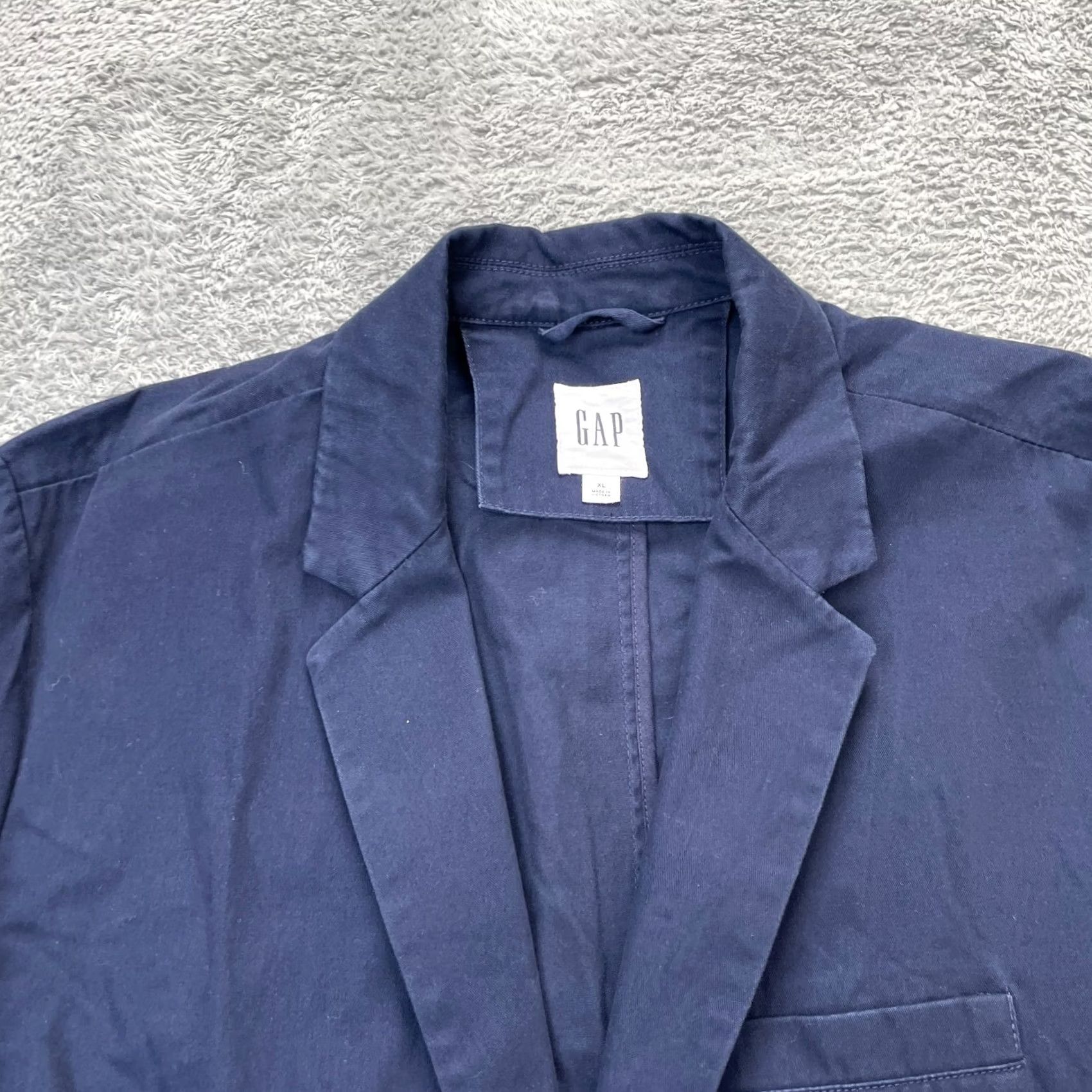 Gap Gap Mens XL Blue Blazer Coat Cotton Single Breasted Office Wear Jacket Size 46R - 3 Thumbnail