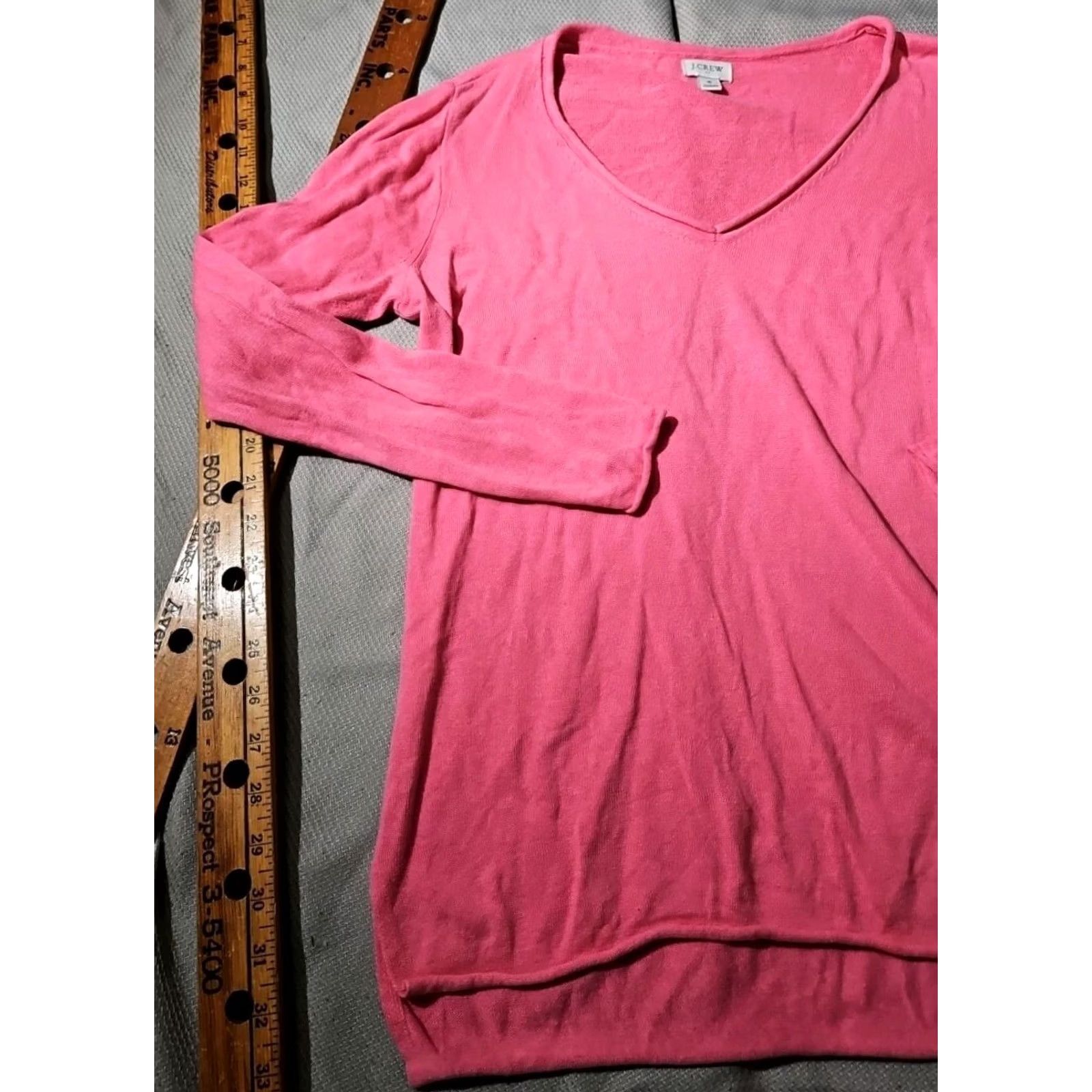 J.Crew VINTAGE J Crew Sweater Womens Pink Small Linen Blend Lightweight Roll Neck Raw Hem Size S / US 4 / IT 40 - 3 Thumbnail