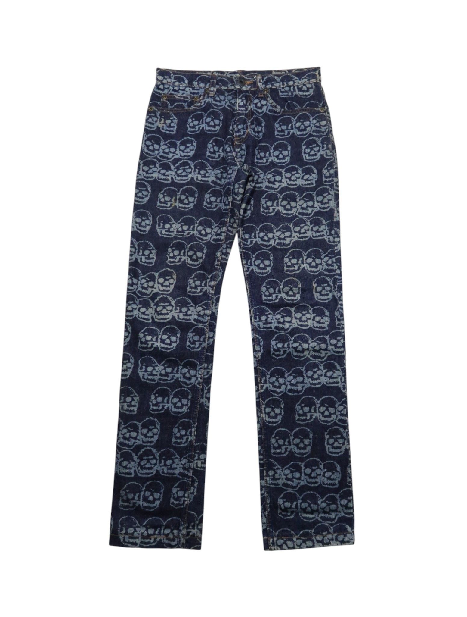 Hysteric Glamour 1999 Iconic Hysteric Glamour Psychedelic Skull Pile Denim Size US 28 / EU 44 - 1 Thumbnail