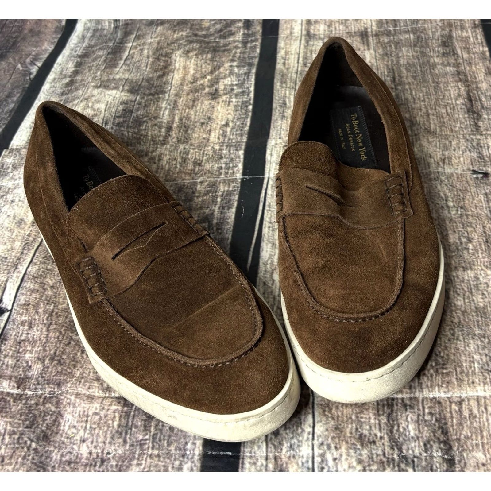 To Boot New York Adam Derrick Mens Brown Leather Penny Loafers Size 11‎ Italy To Boot New York Adam Derrick Loafers Mens 11 Suede Leather  main image 2
