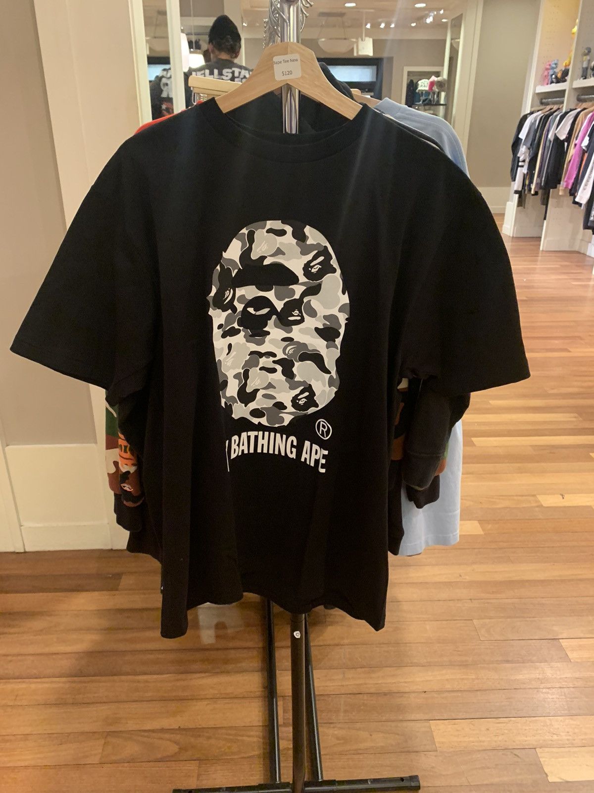 image of Bape Camo Face T in Black, Men's (Size XL)