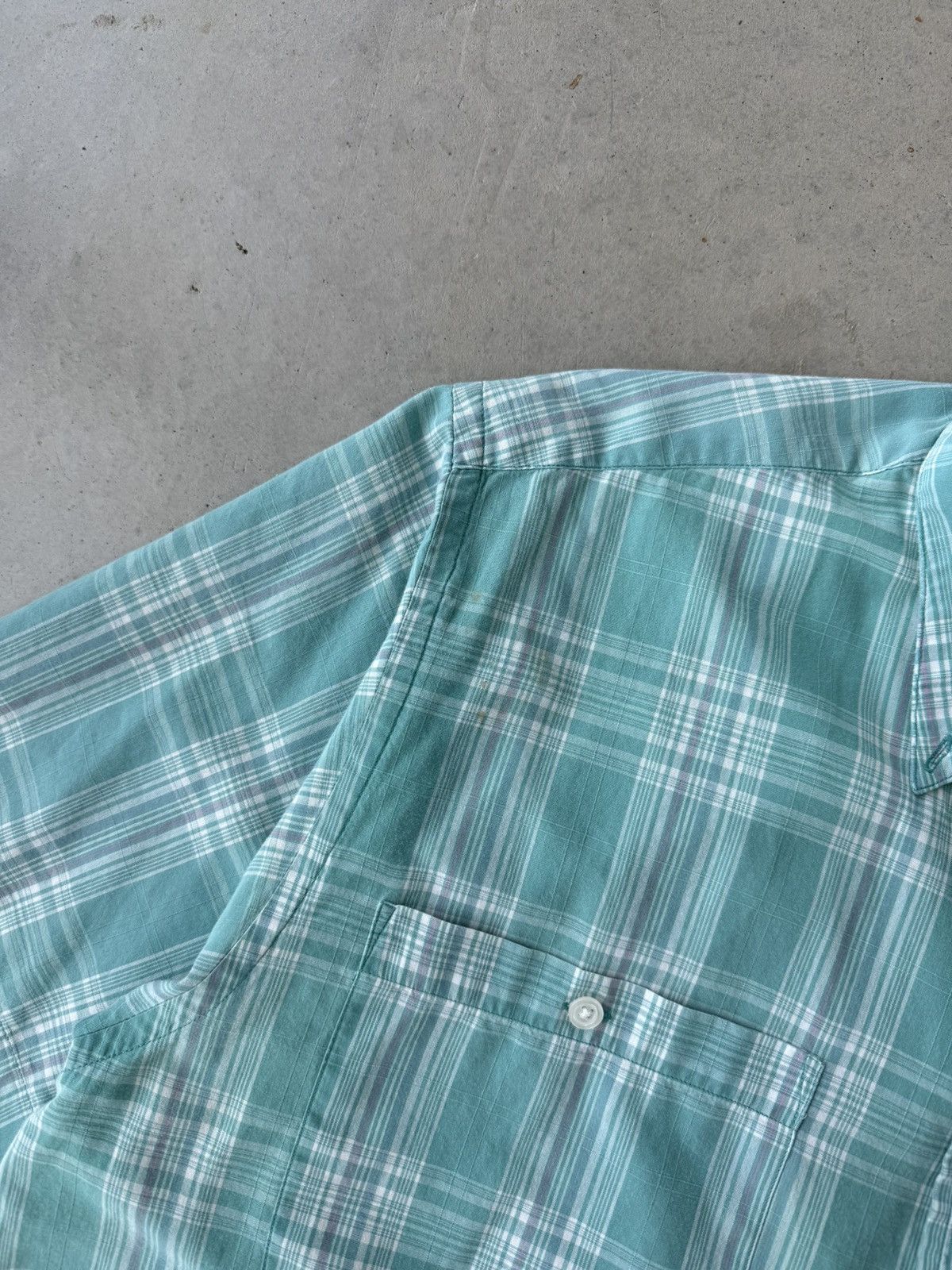 Christian Dior Monsieur Vintage Christian Dior Mint Green Plaid Button Up Shirt Size US L / EU 52-54 / 3 - 5 Thumbnail