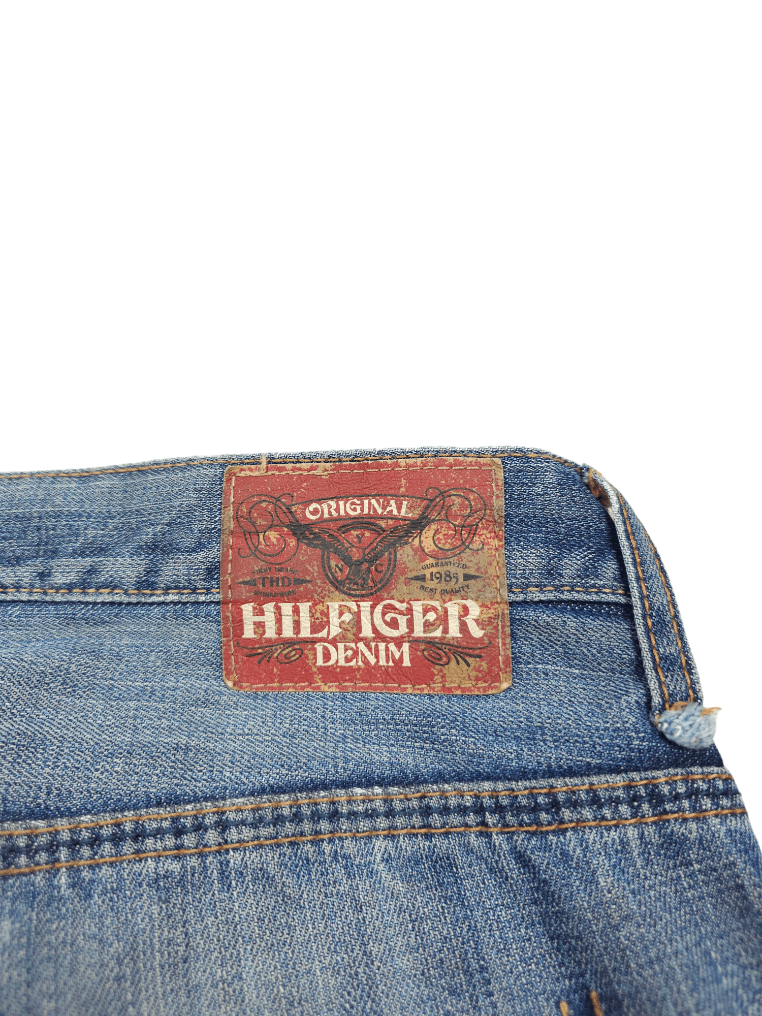 Japanese Brand × Tommy Hilfiger 💎 Size 38/30 Distressed Washed Ripped Baggy Denim Jeans Size US 38 / EU 54 - 10 Thumbnail