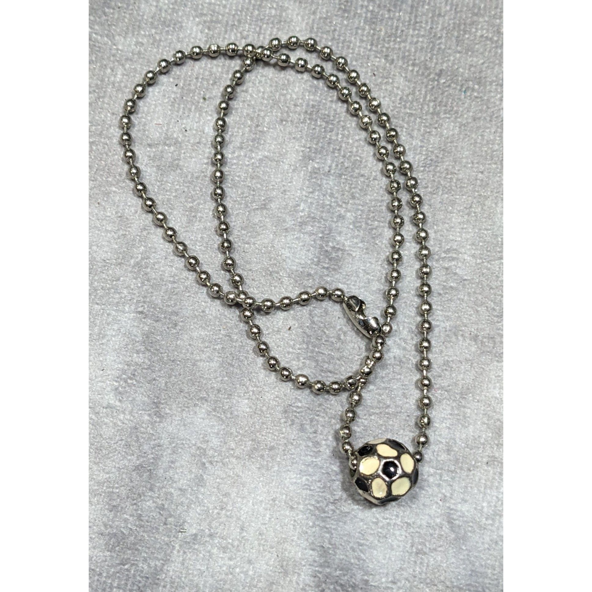 Other Sporty Soccer Ball Pendant Necklace With Enamel Accents Size ONE SIZE - 6 Thumbnail