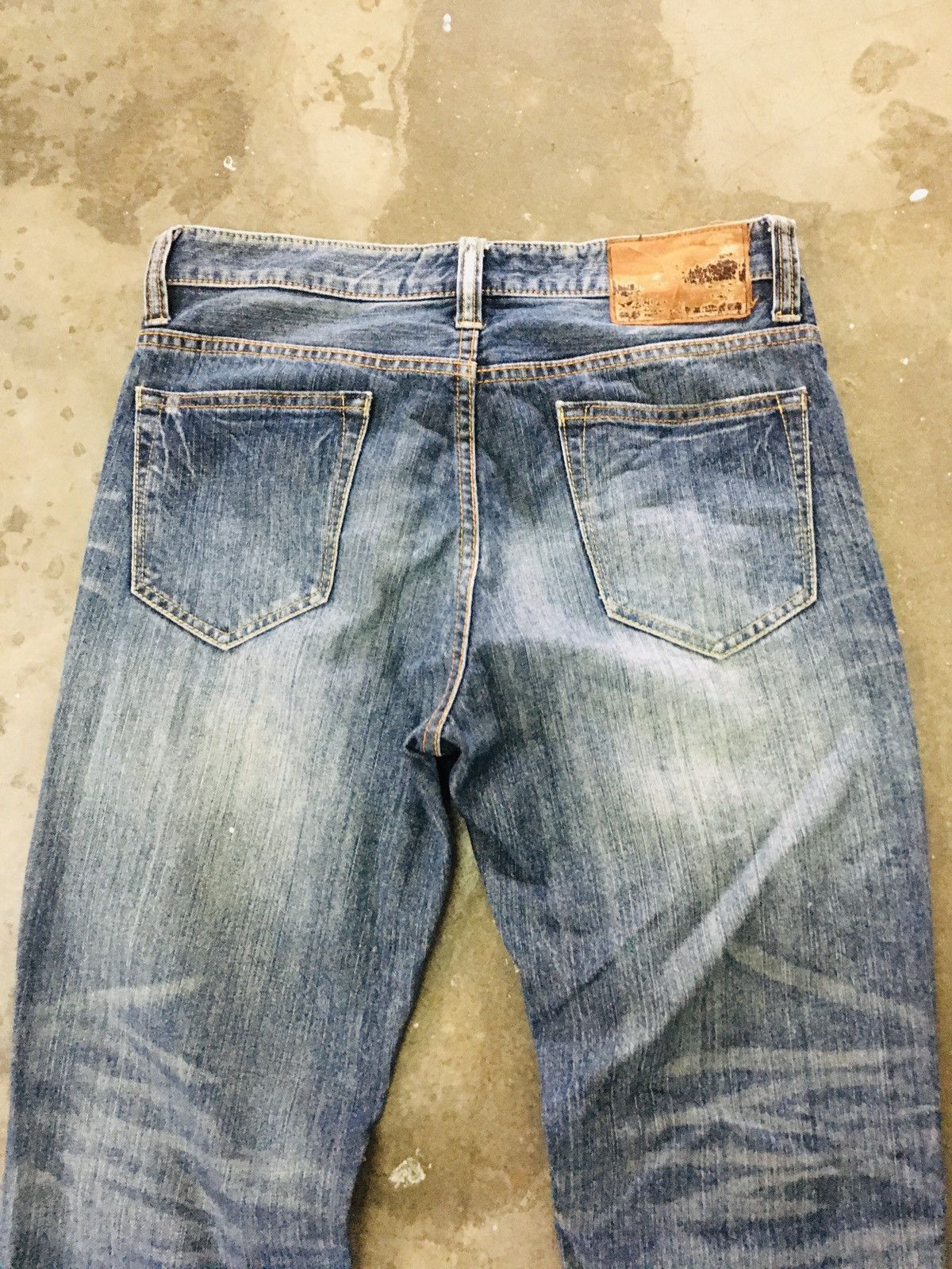 Japanese Brand Navy Distressed Jeans (15) Size US 31 - 6 Thumbnail