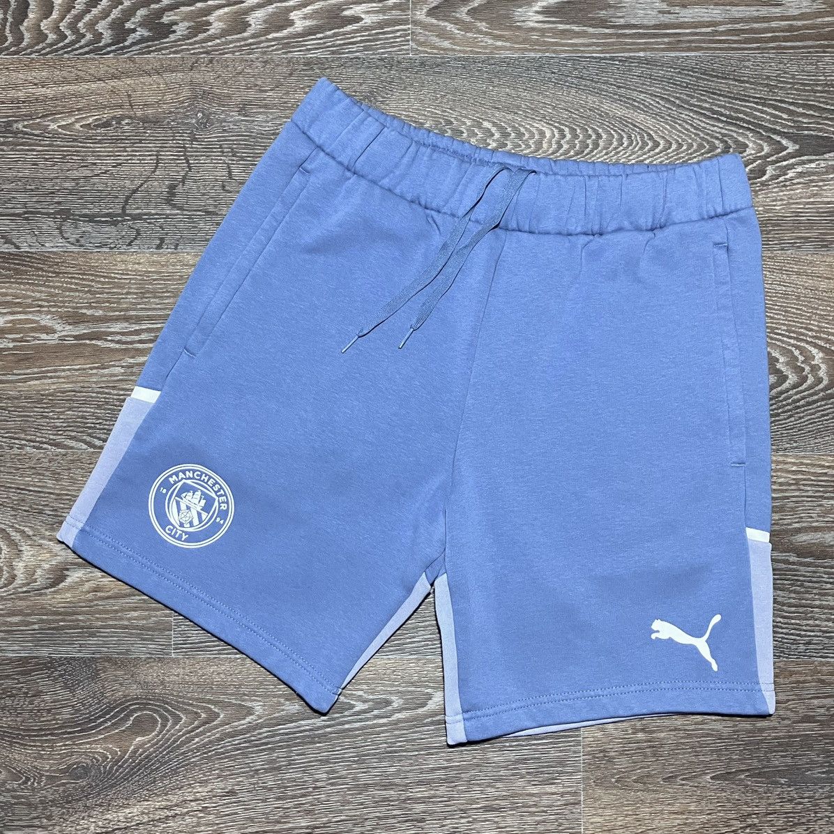 Puma Puma MANCHESTER CITY FC Casual Football Shorts Blue Size US 30 / EU 46 - 1 Thumbnail