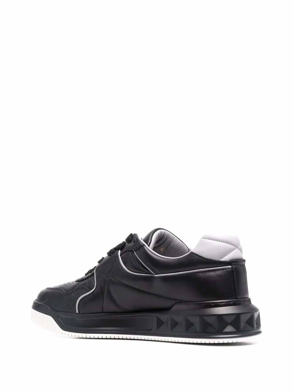 Valentino o1y0525 Logo Leather Low-Top Sneakers in Black/Gray Size US 11 / EU 44 - 3 Thumbnail