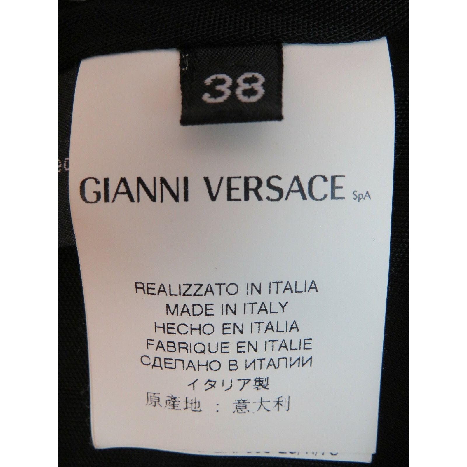 Versace VERSACE A56826 BLACK SILK BELTED MEDALLIO LOGO DRESS TOP 38 Size XS / US 0-2 / IT 36-38 - 12 Thumbnail